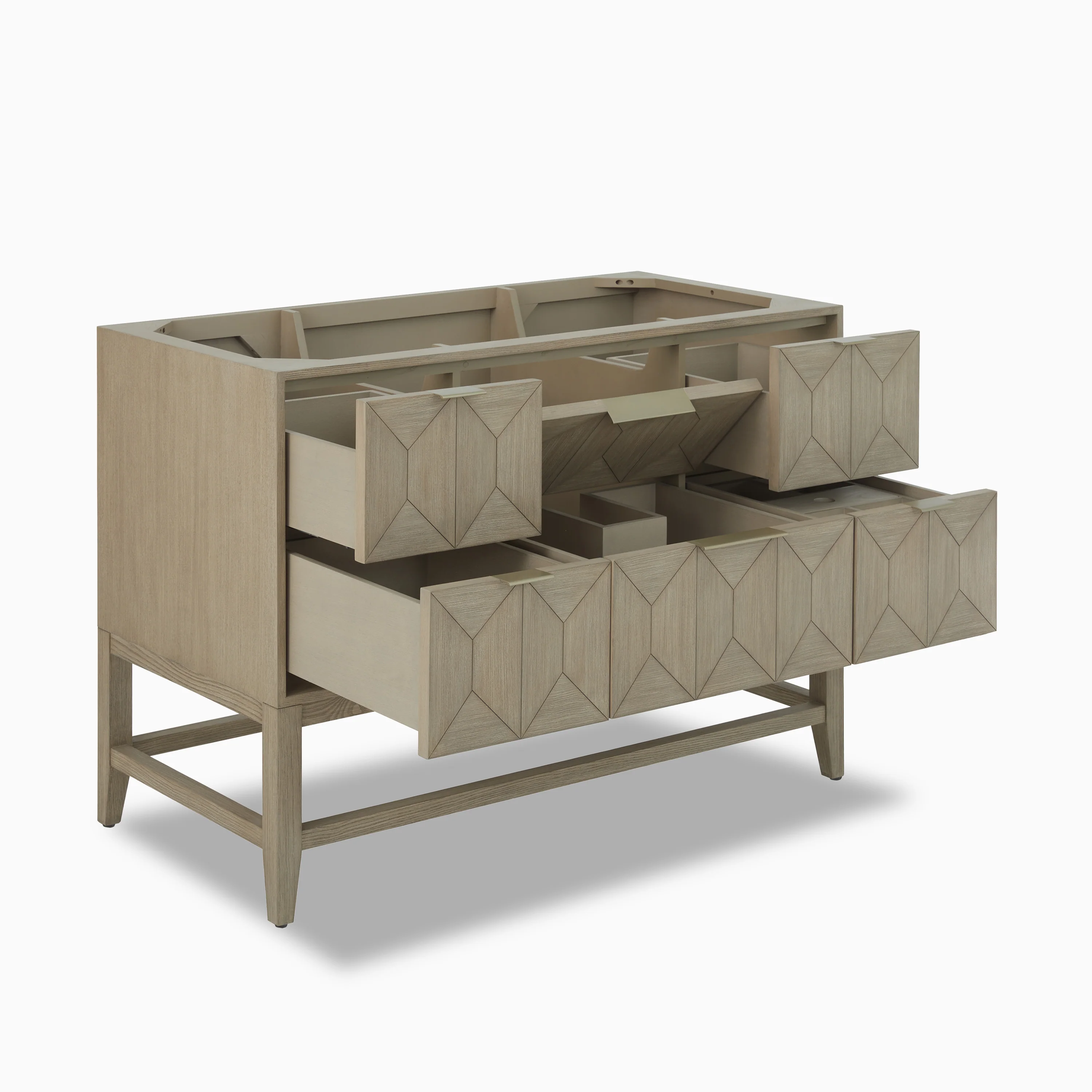 Gwen 48" Single Vanity in Pebble Oak with 3 cm White Zeus Quartz Top - Image 3