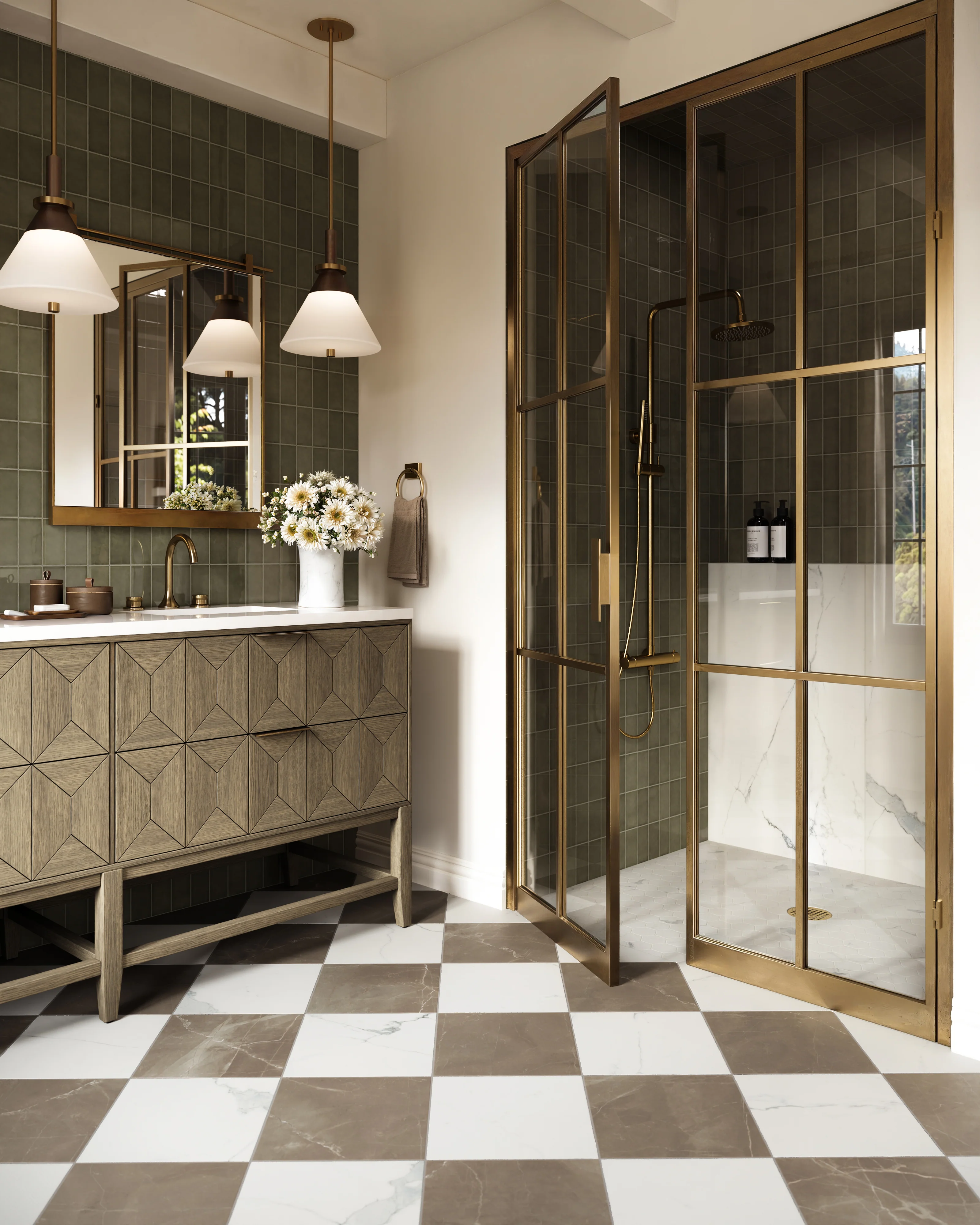 Gwen 72" Double Vanity in Pebble Oak with 3 cm White Zeus Quartz Top - Image 7