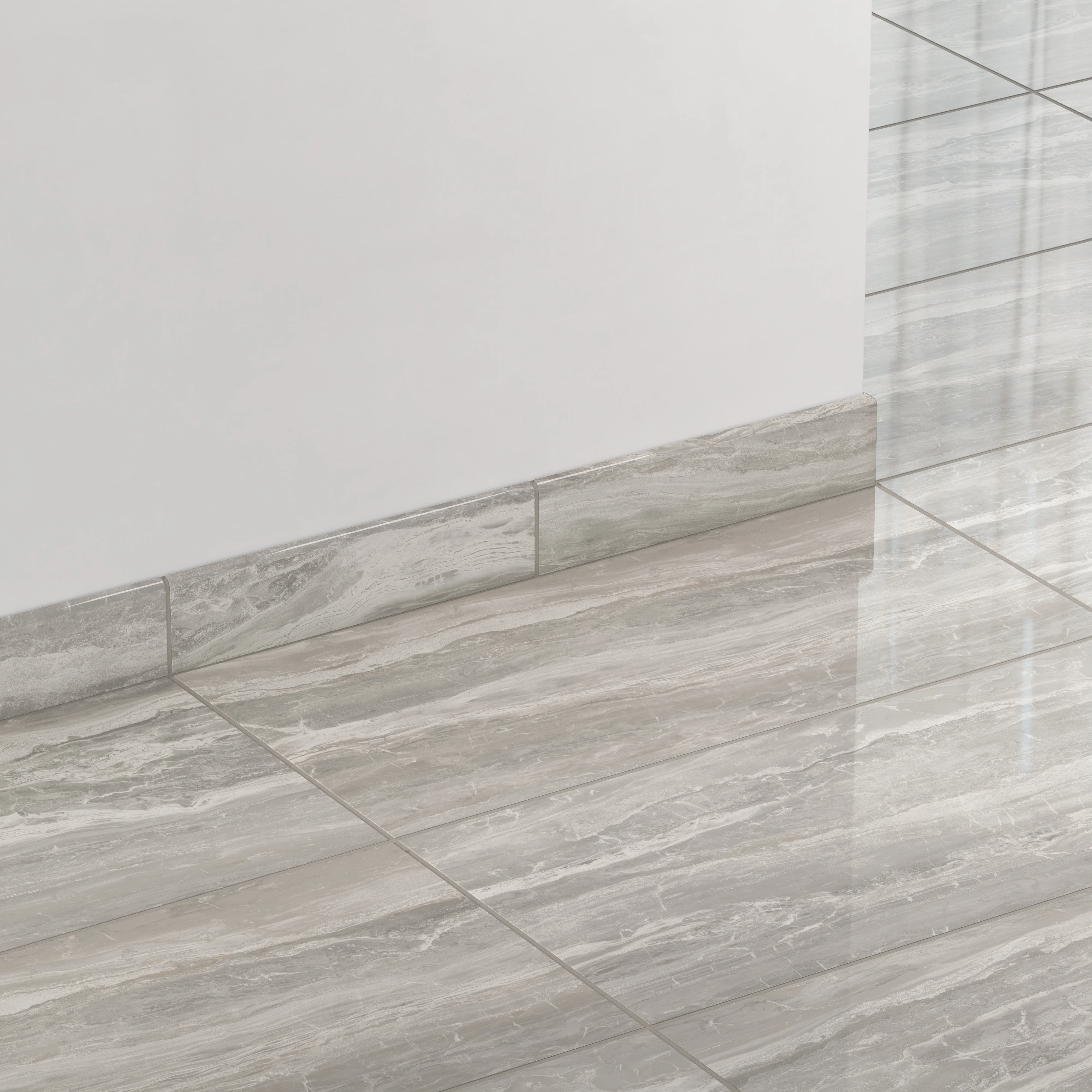 Harley 3x12 Polished Porcelain Bullnose Tile in Taupe - Image 3