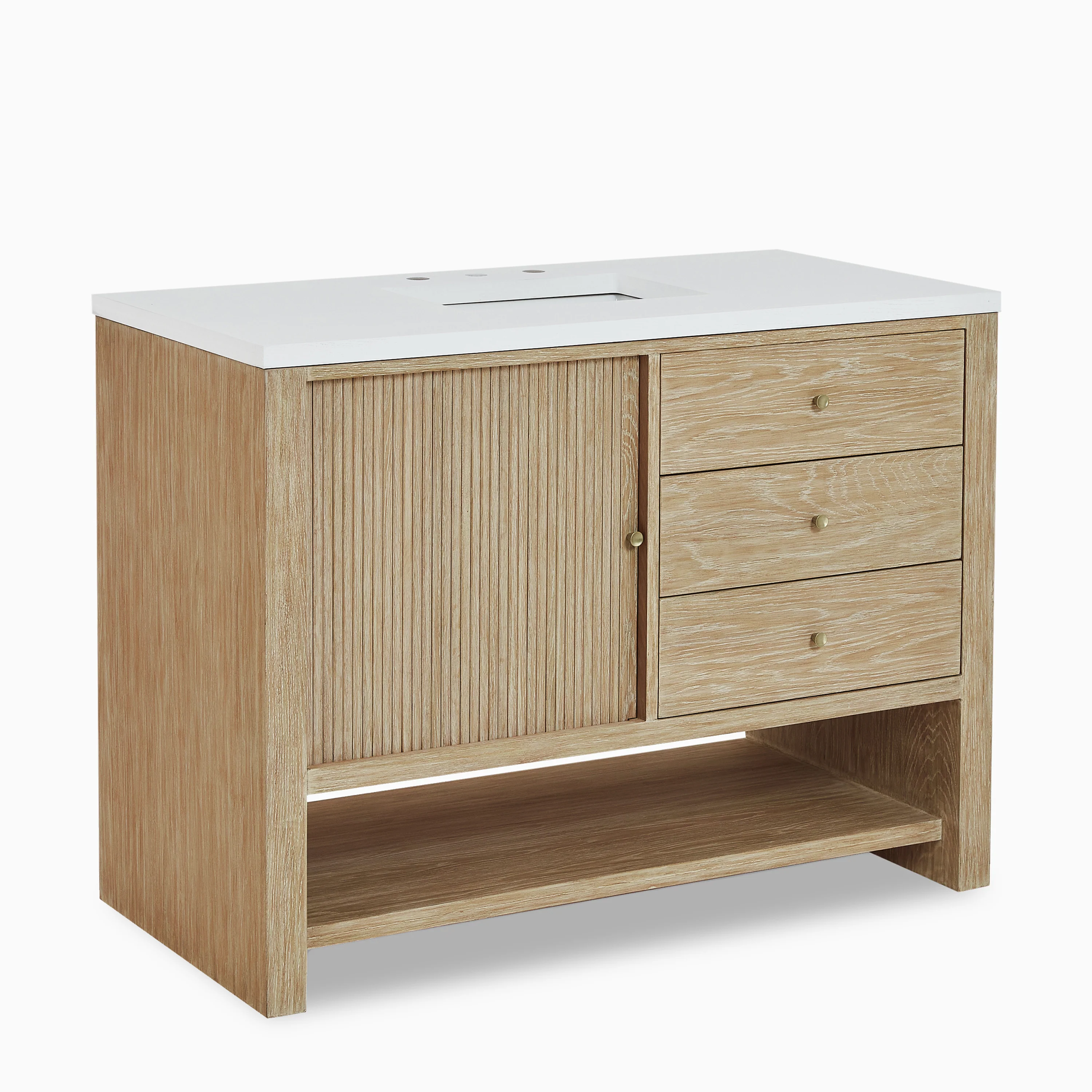 Holly 48" Single Vanity in Sunwashed Oak with 3 cm White Zeus Quartz Top - Image 3