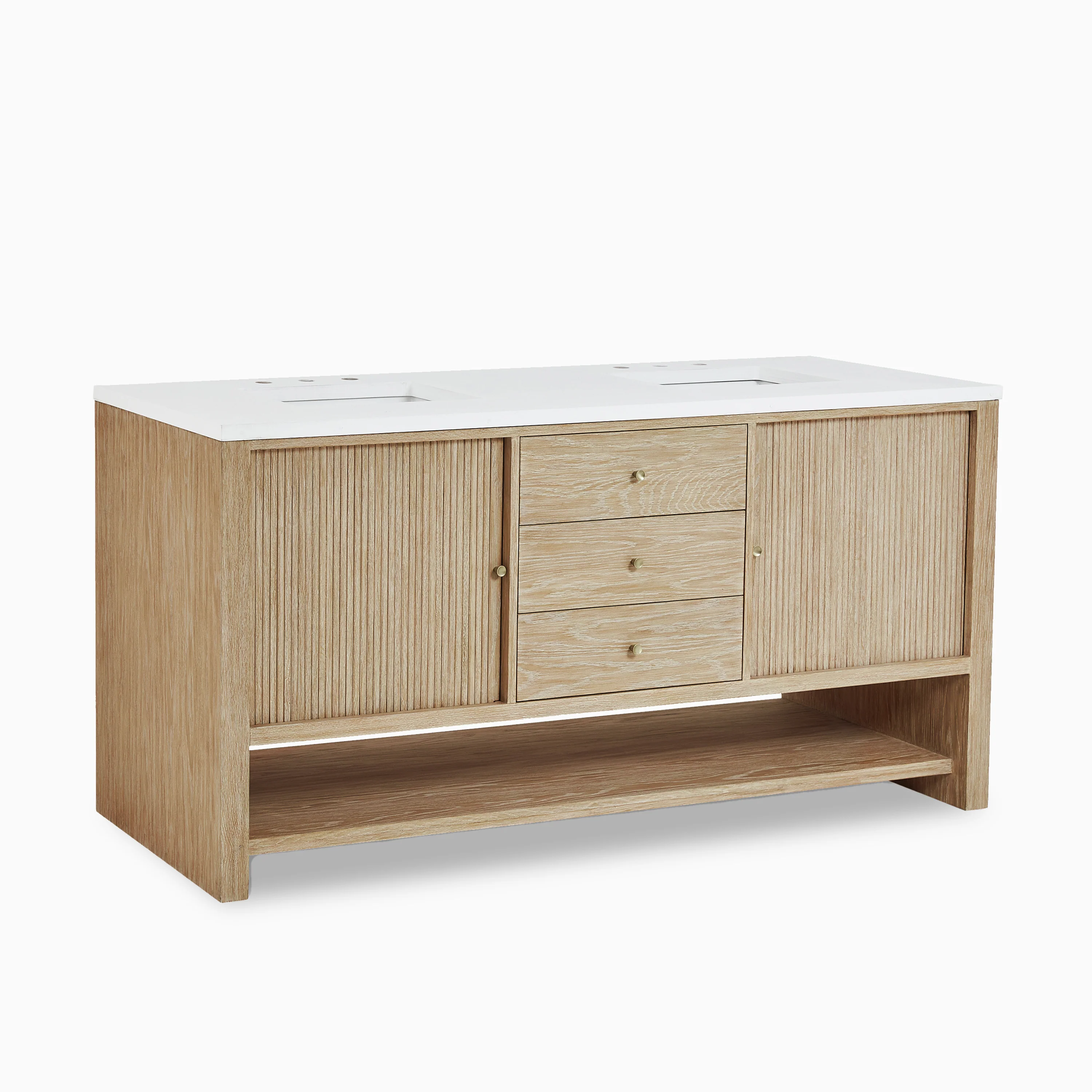 Holly 72" Double Vanity in Sunwashed Oak with 3 cm White Zeus Quartz Top - Image 3