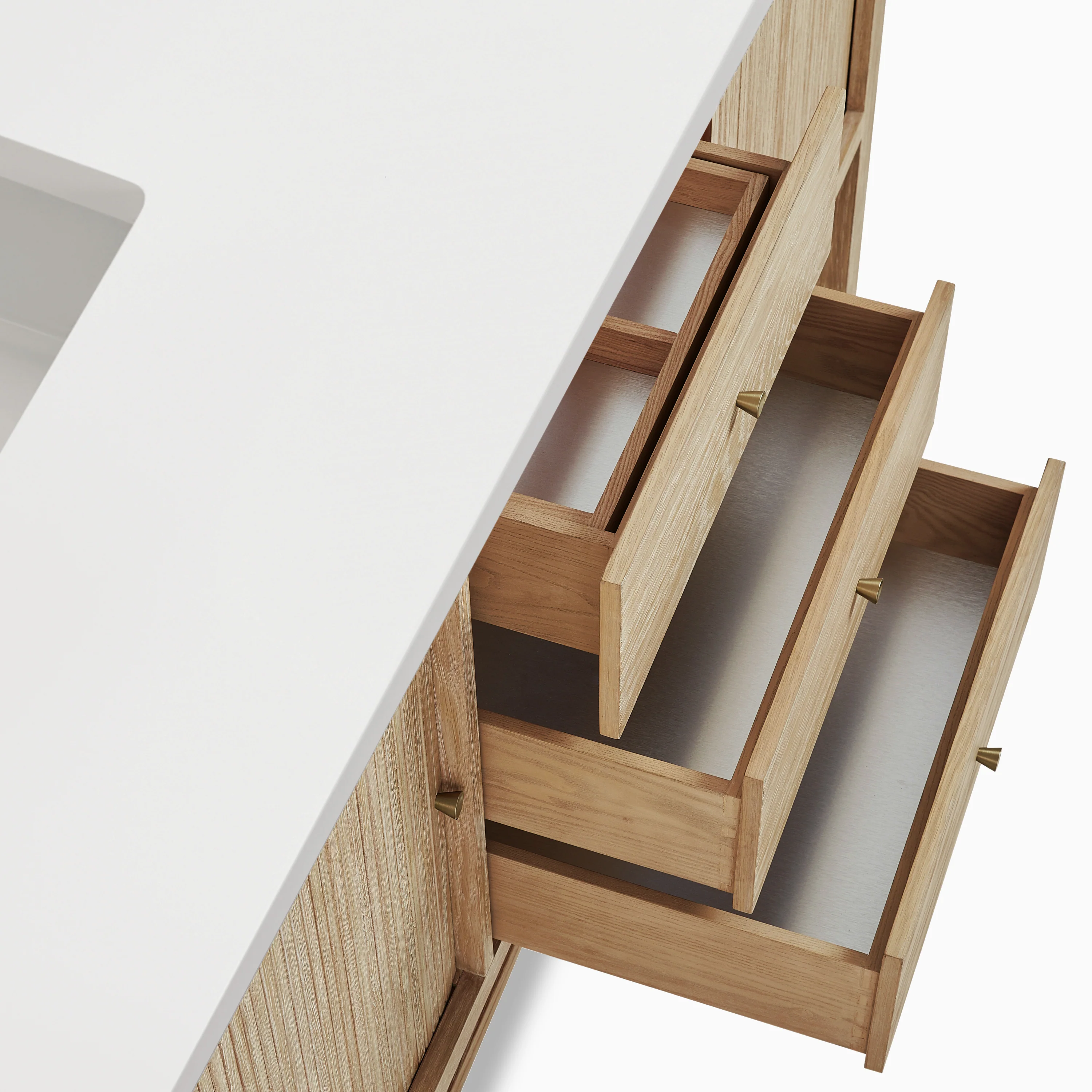 Holly 72" Double Vanity in Sunwashed Oak with 3 cm White Zeus Quartz Top - Image 5