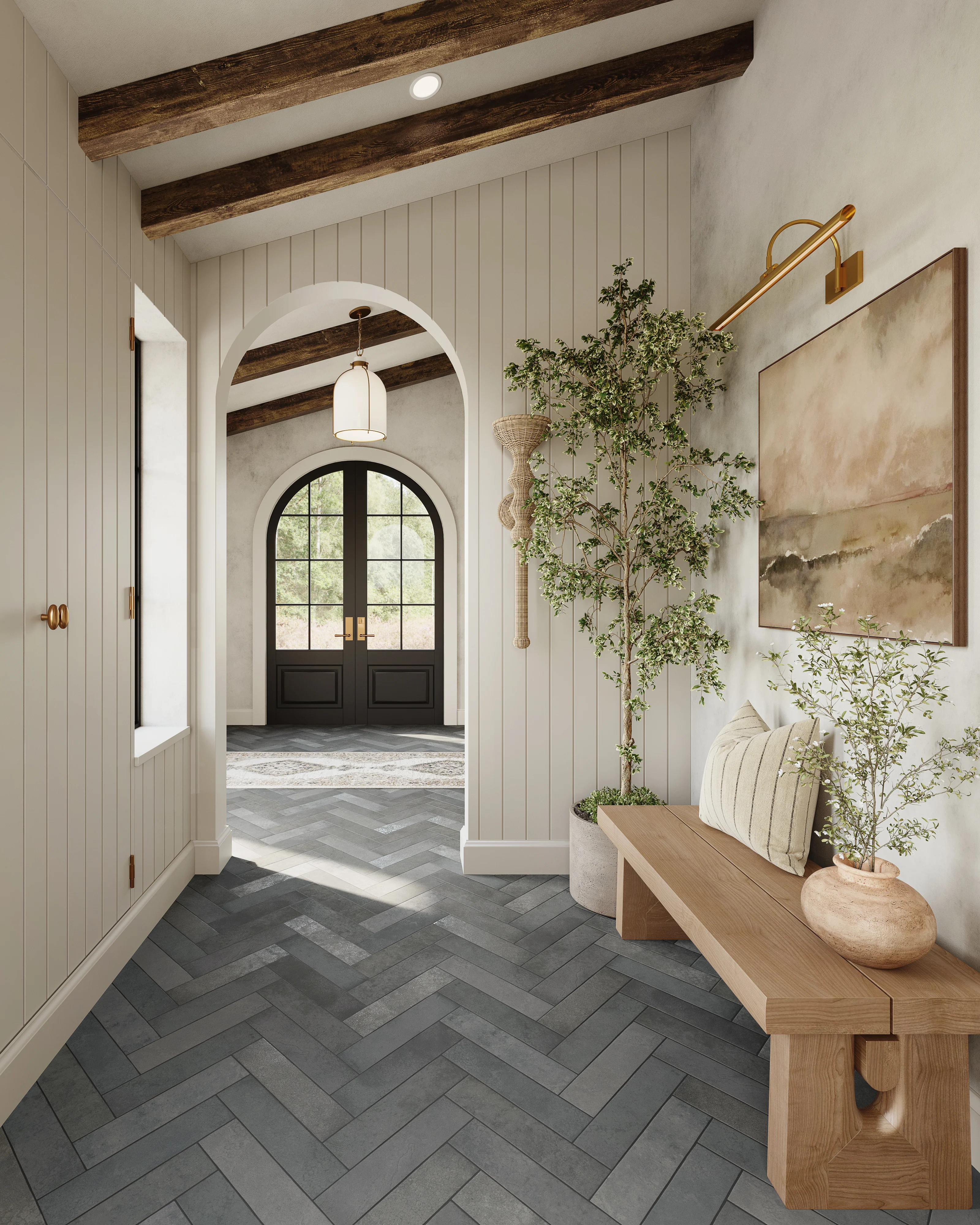 Charlise Rug in Natural / Navy - Image 5