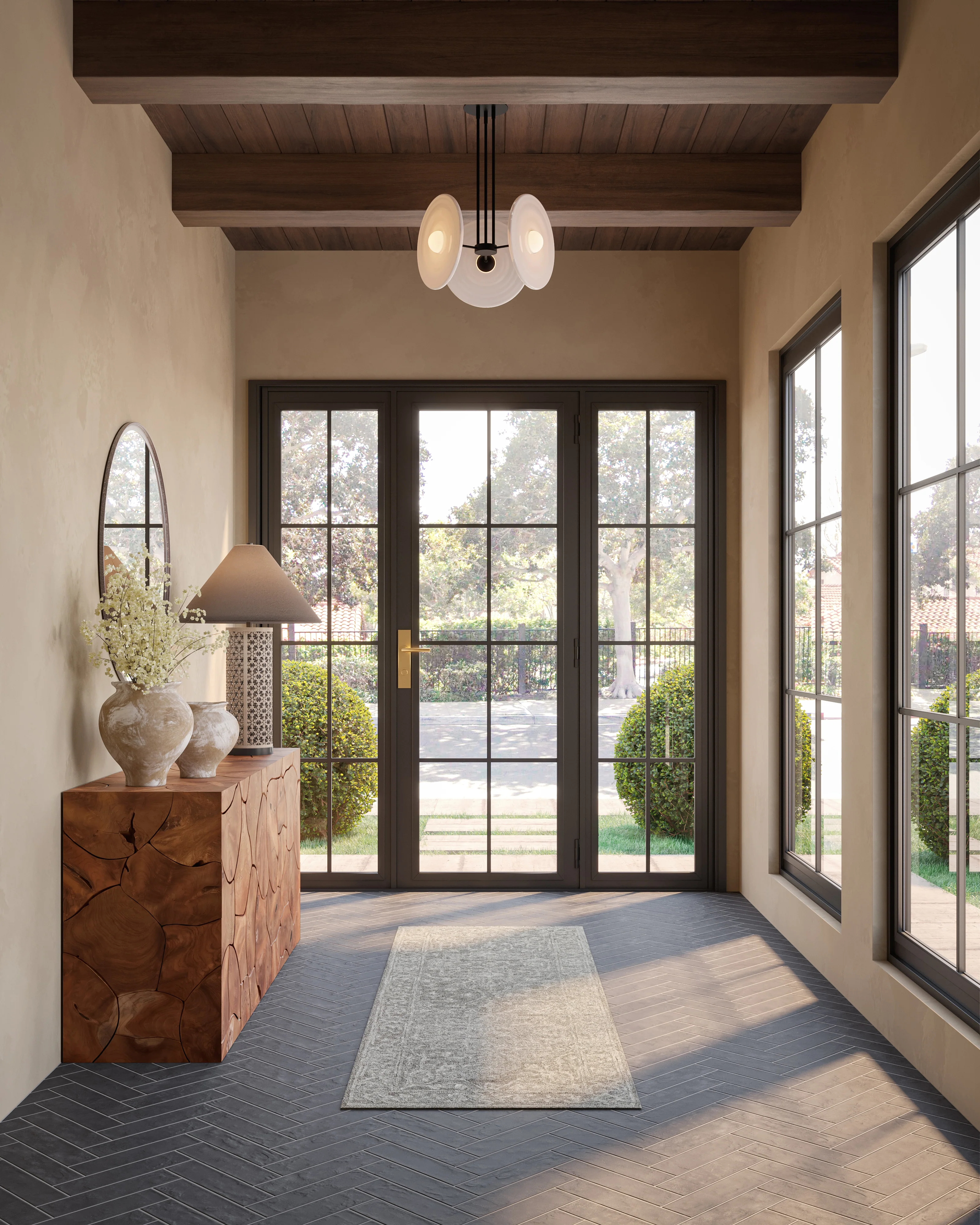 Lumira 18" LED Pendant in Urban Bronze/Glossy Opal - Image 4