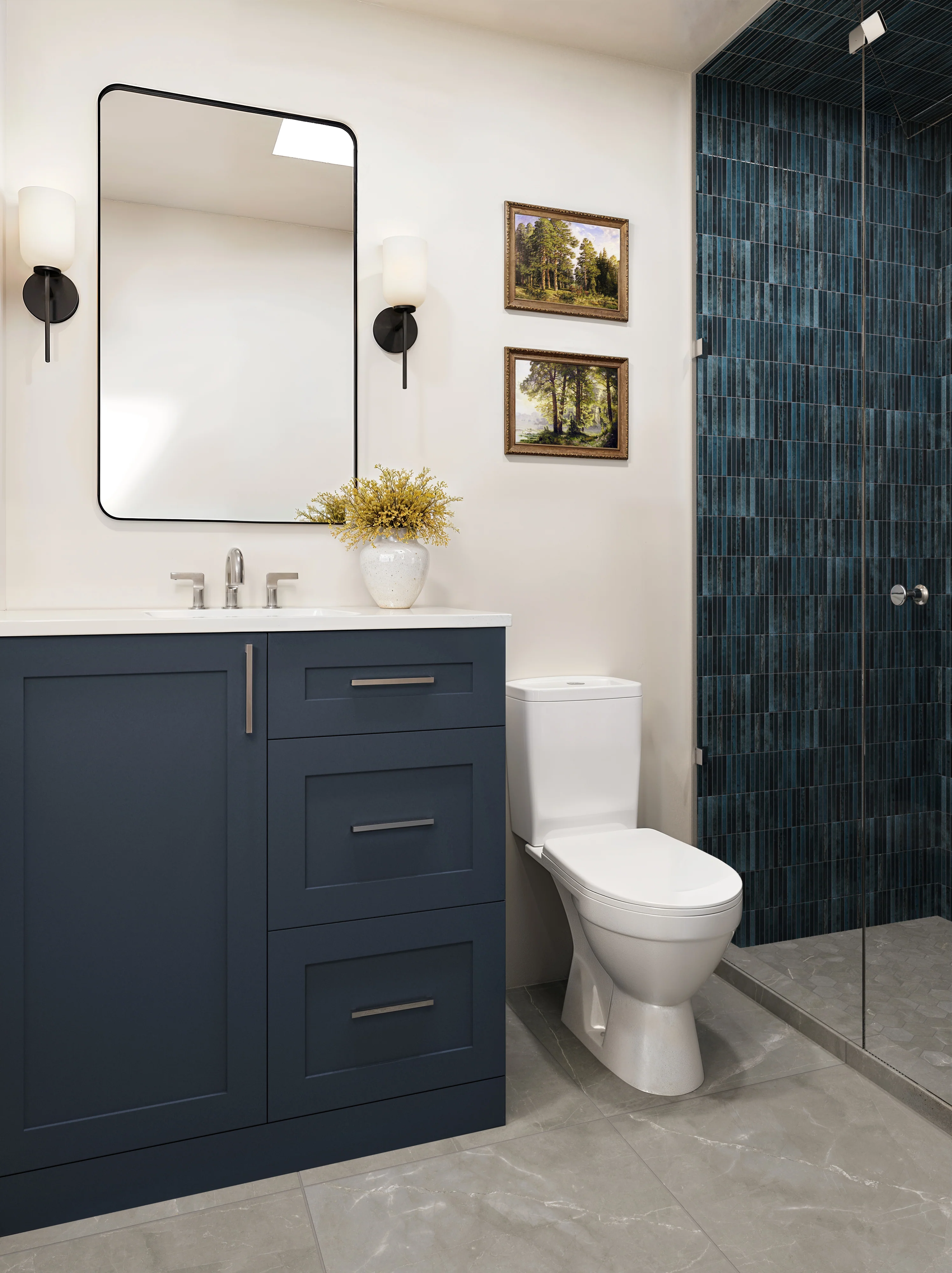 Miley 4.5x9.1 Glossy Porcelain Tile in Indigo - Image 7