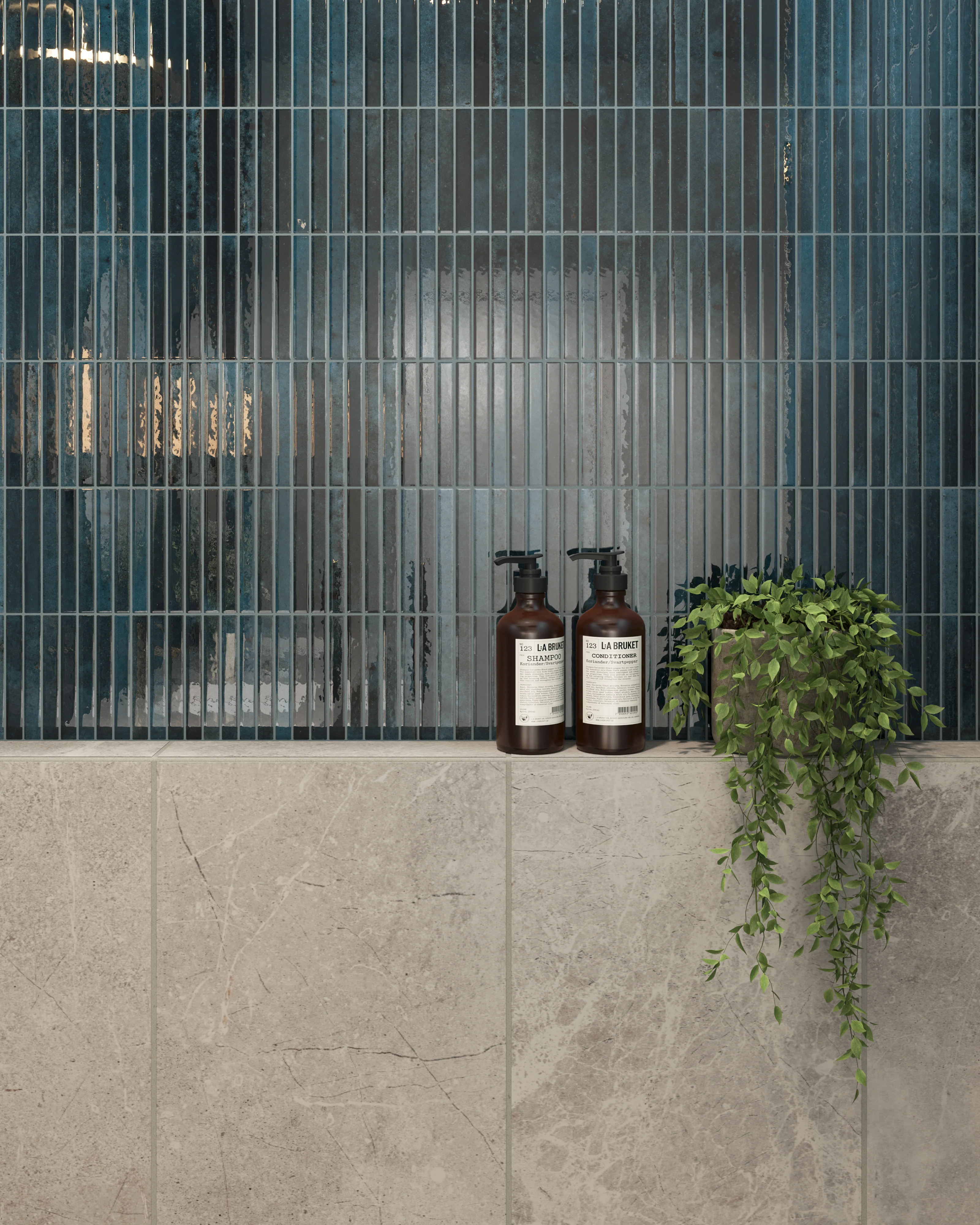 Miley 4.5x9.1 Glossy Porcelain Tile in Indigo - Image 8