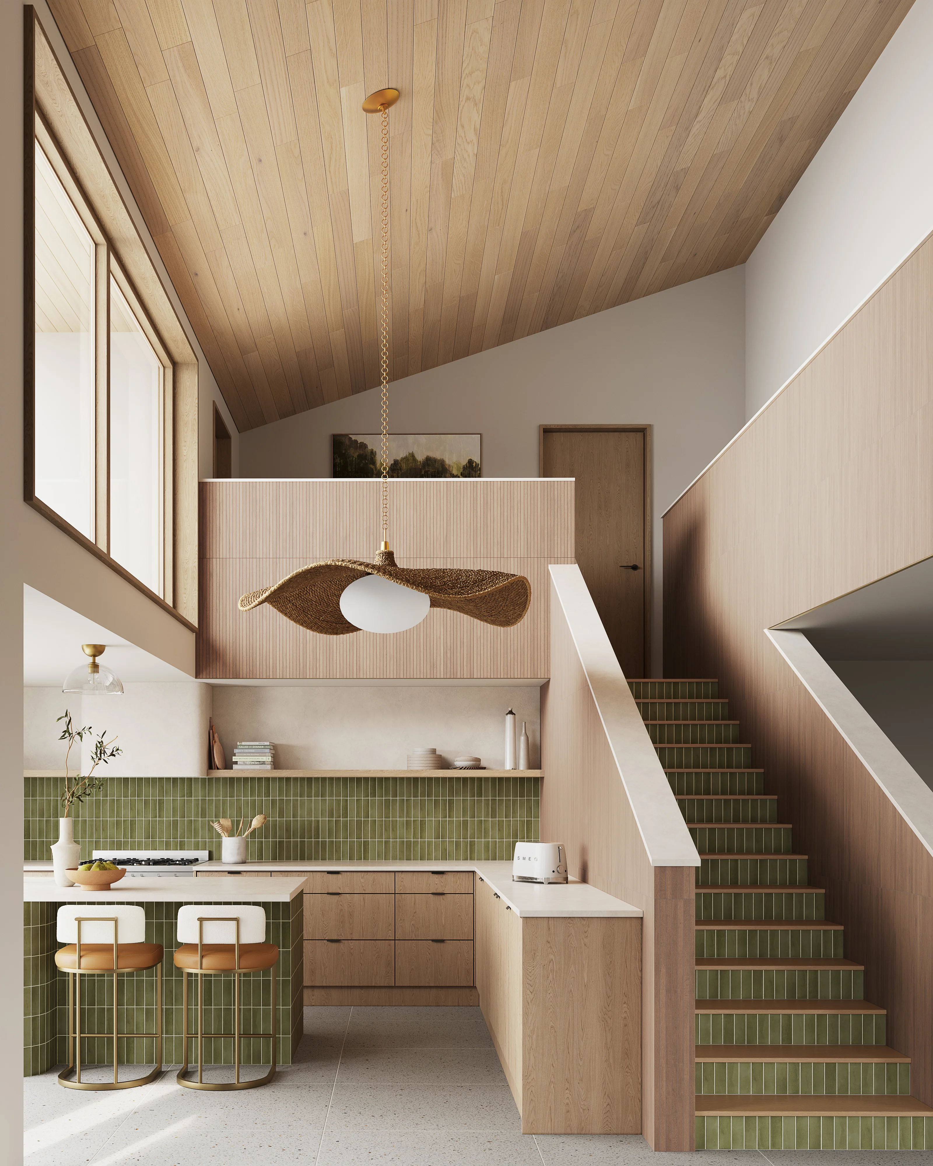 Nora 8x48 Matte Porcelain Mosaic Tile in Honey - Image 6