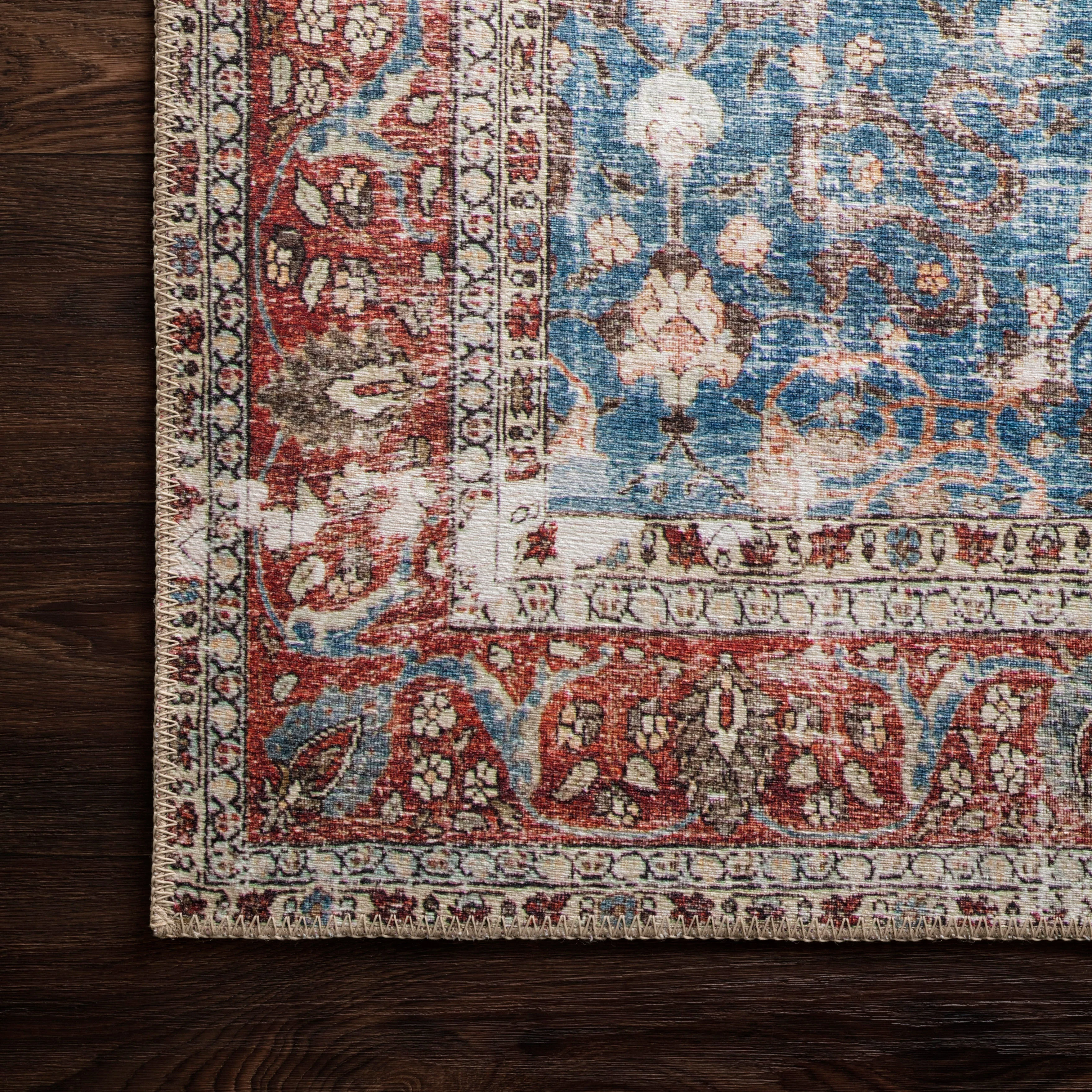Pascal Rug in Denim / Burgundy - Image 3
