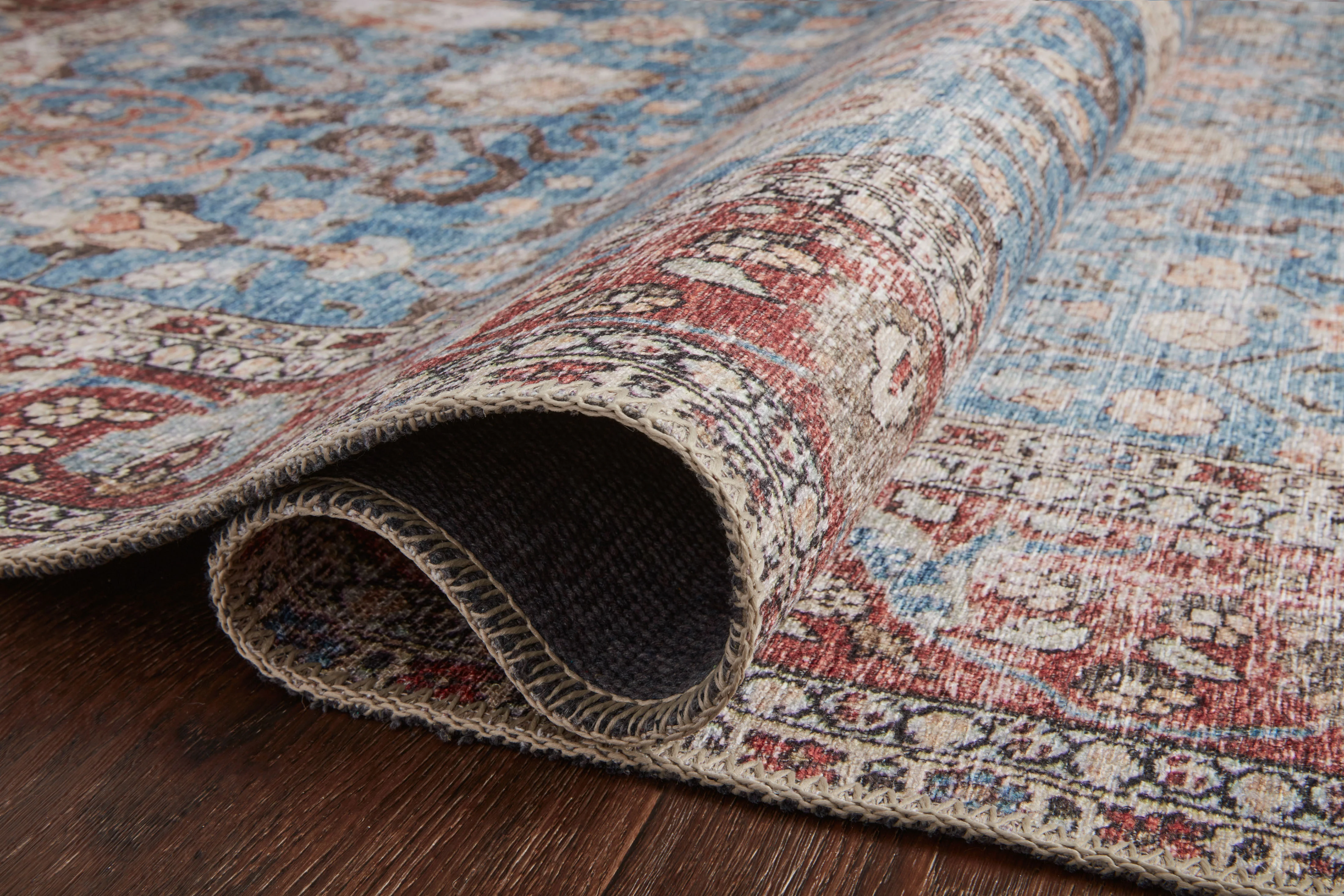 Pascal Rug in Denim / Burgundy - Image 5
