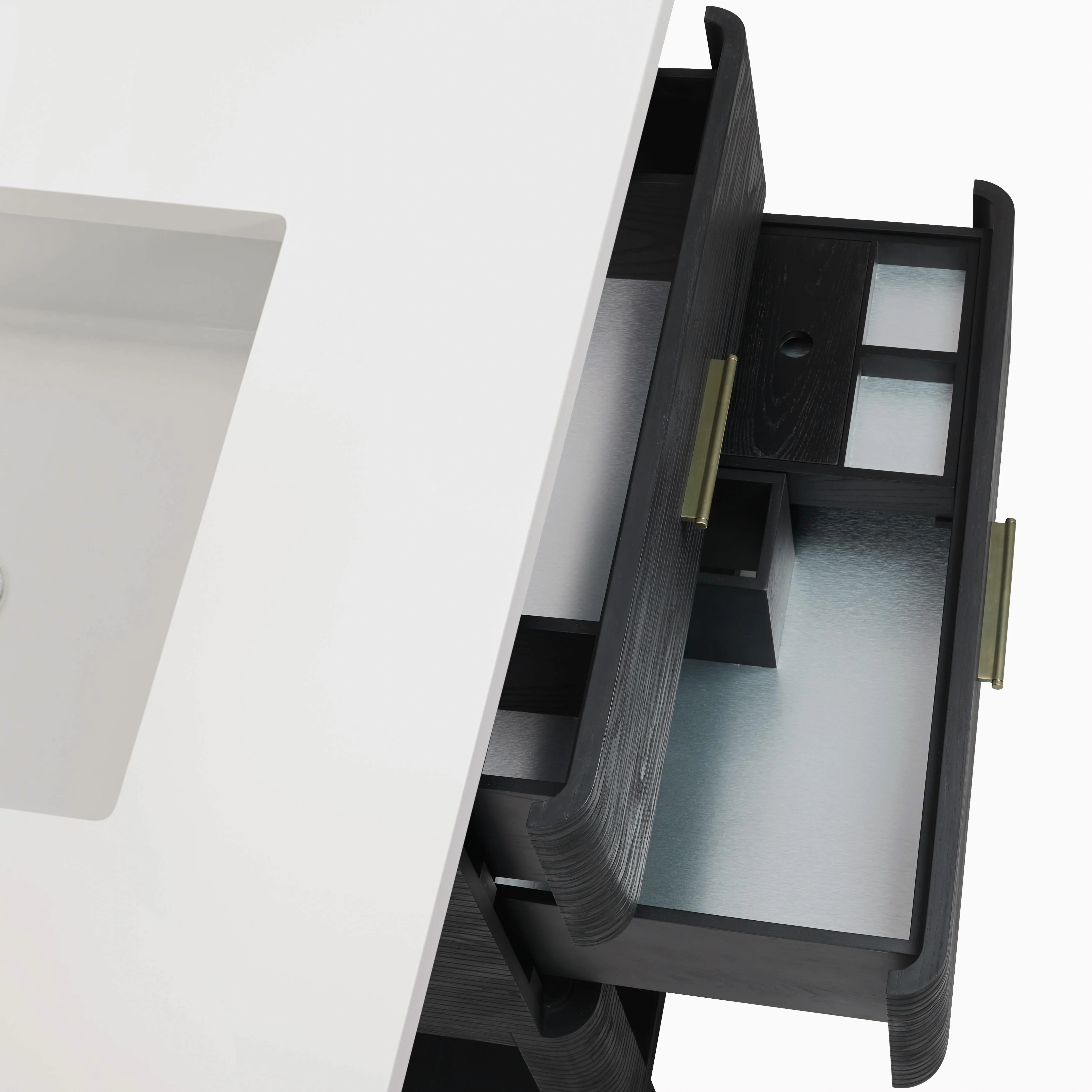 Paxton 36" Single Vanity in Carbon Oak with 3 cm White Zeus Quartz Top - Image 4