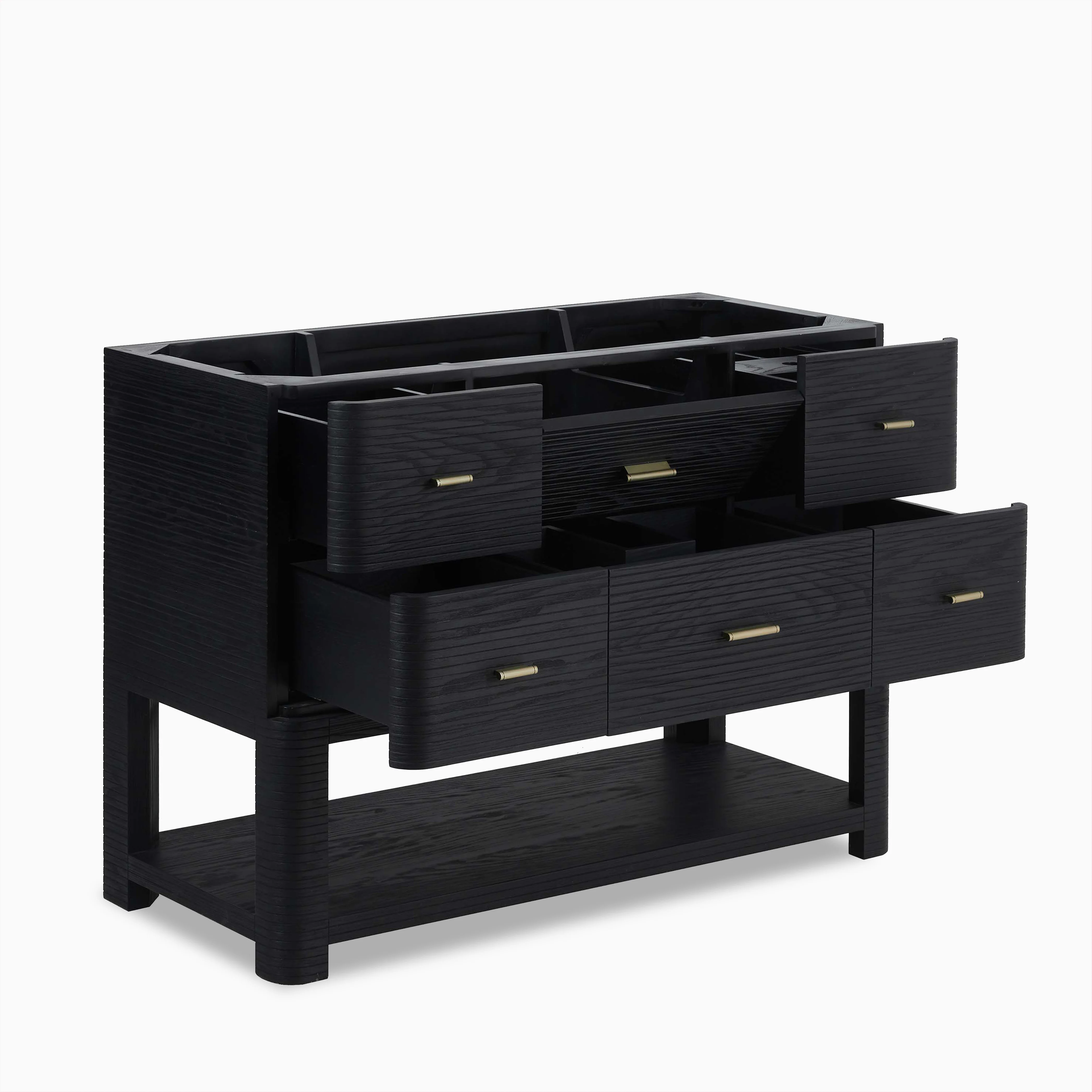 Paxton 48" Single Vanity in Carbon Oak with 3 cm White Zeus Quartz Top - Image 4