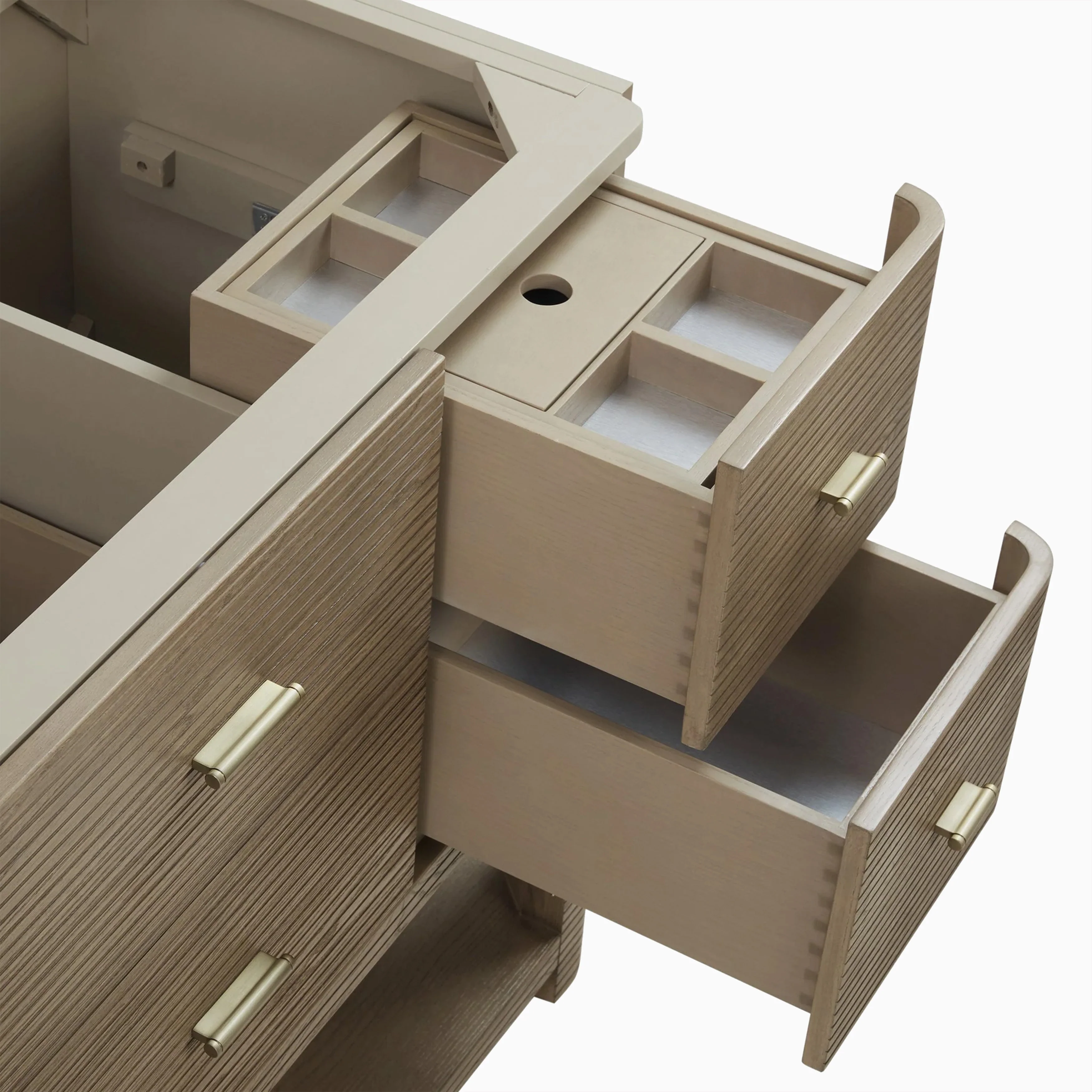 Paxton 48" Single Vanity in Pebble Oak with 3 cm White Zeus Quartz Top - Image 8