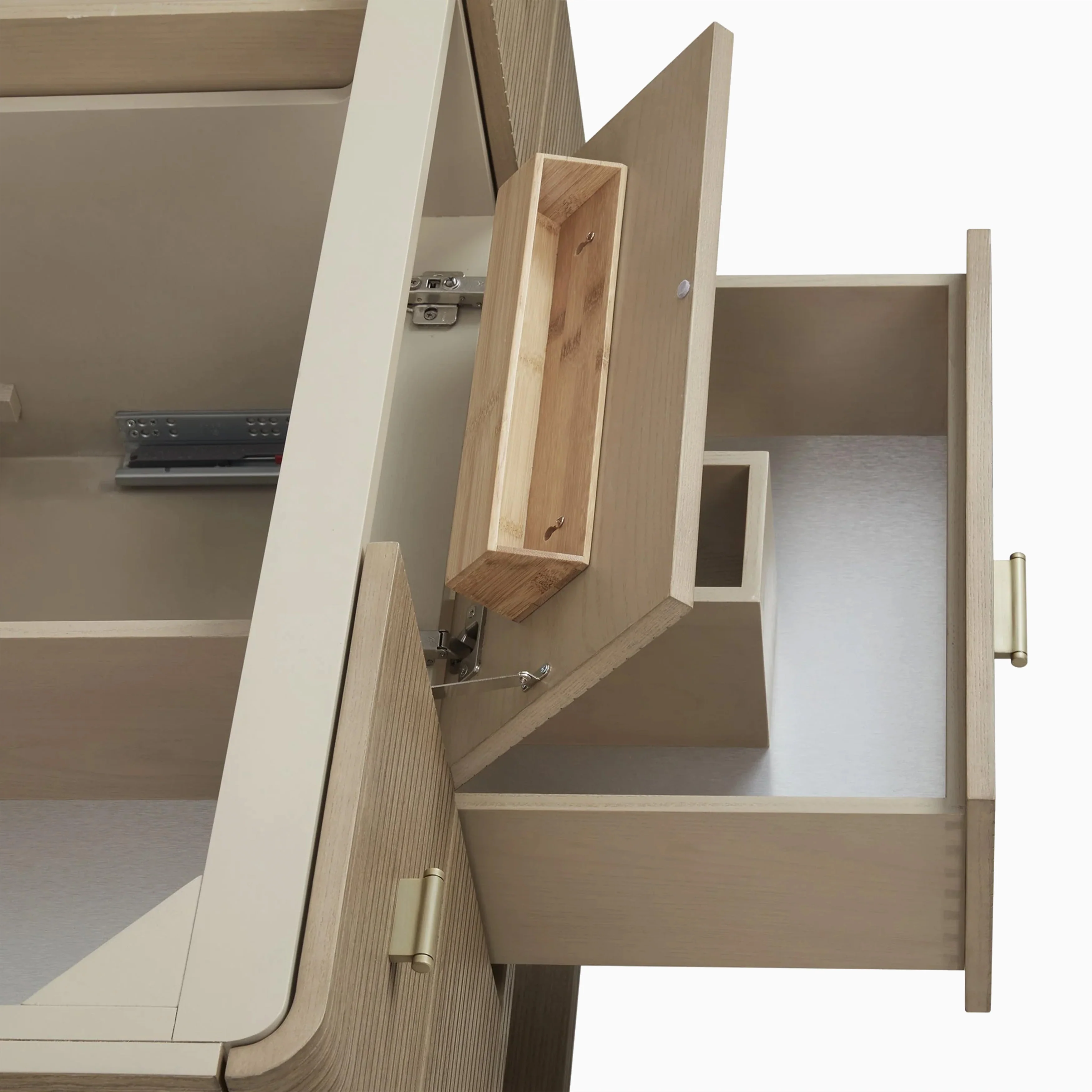 Paxton 48" Single Vanity in Pebble Oak with 3 cm White Zeus Quartz Top - Image 9