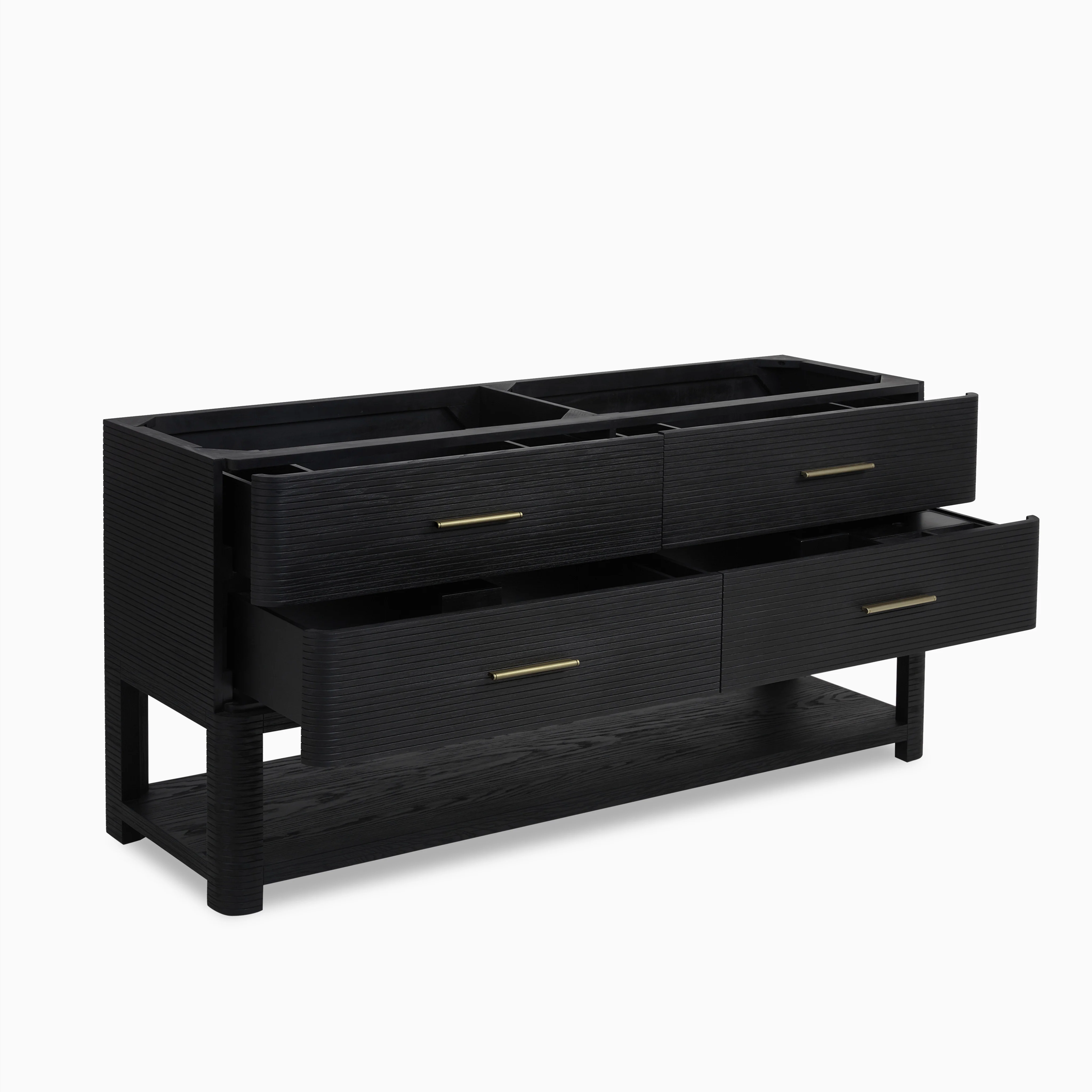 Paxton 72" Double Vanity in Carbon Oak with 3 cm White Zeus Quartz Top - Image 4