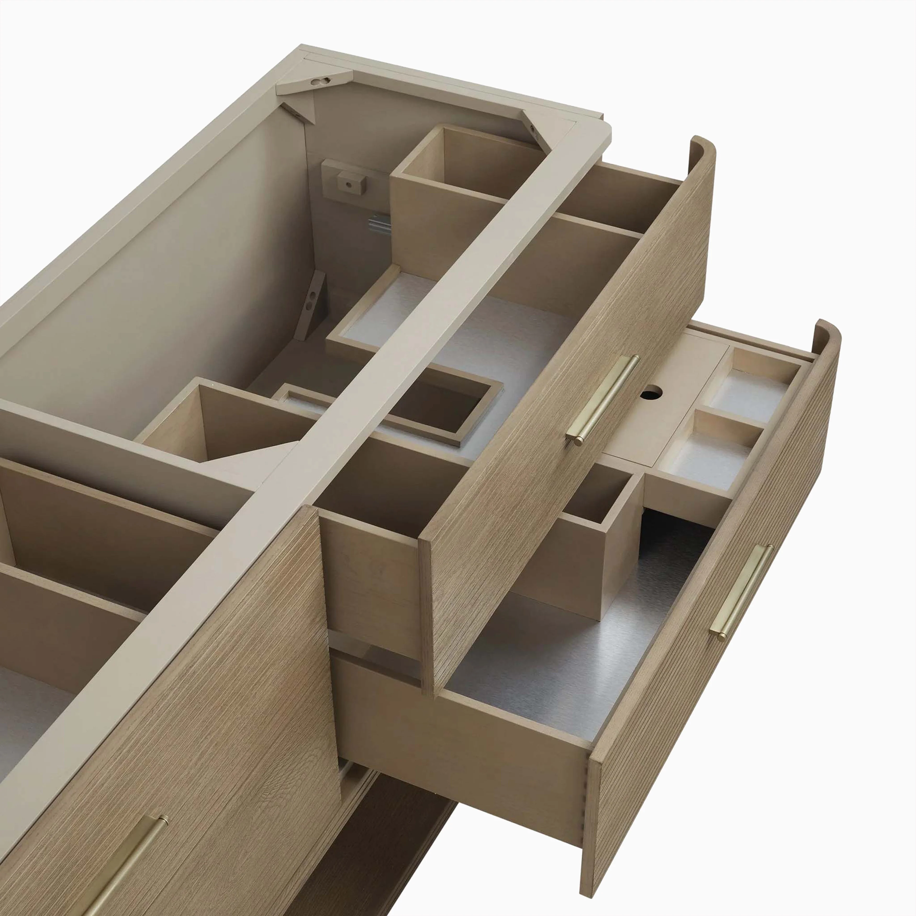 Paxton 72" Double Vanity in Pebble Oak with 3 cm White Zeus Quartz Top - Image 6