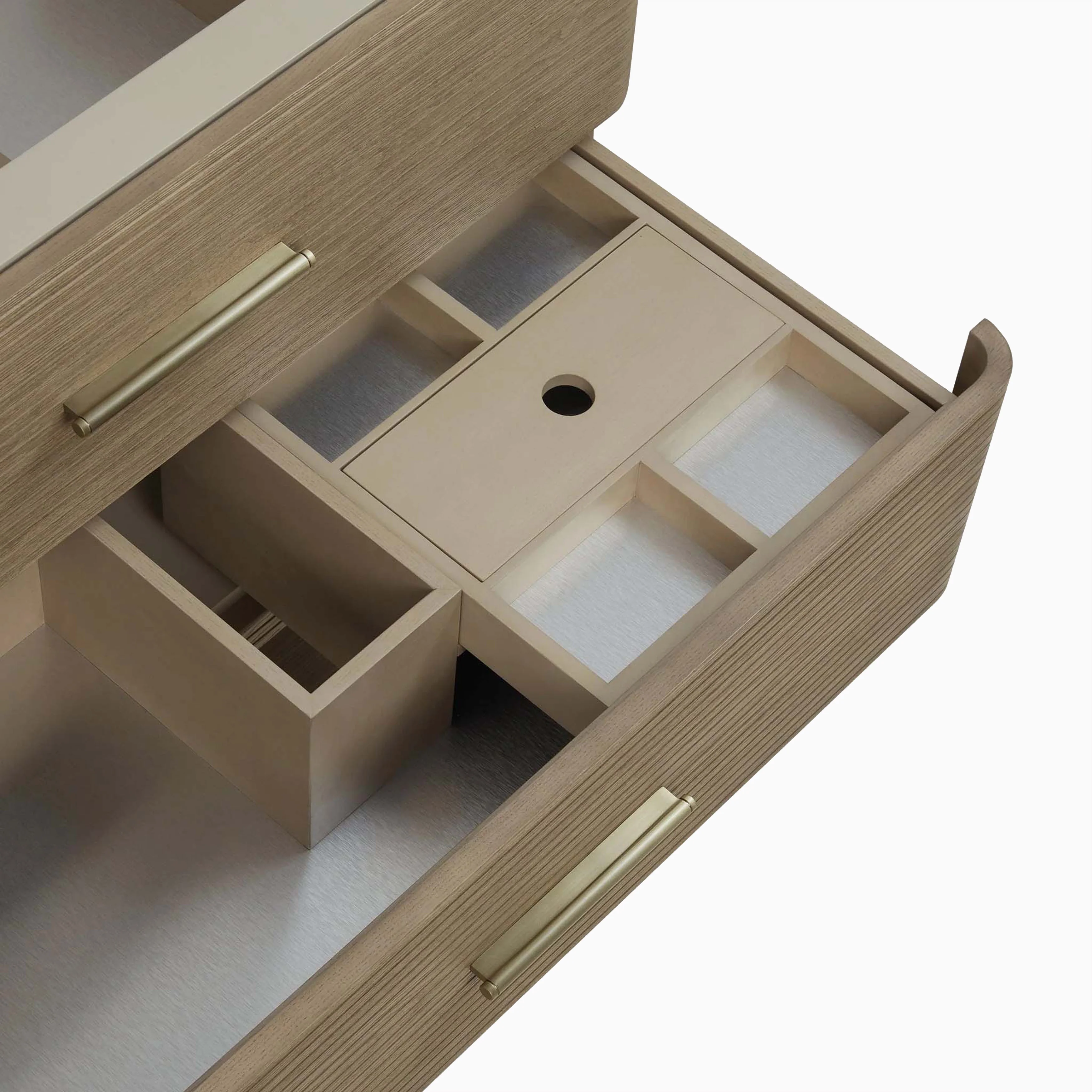 Paxton 72" Double Vanity in Pebble Oak with 3 cm White Zeus Quartz Top - Image 7