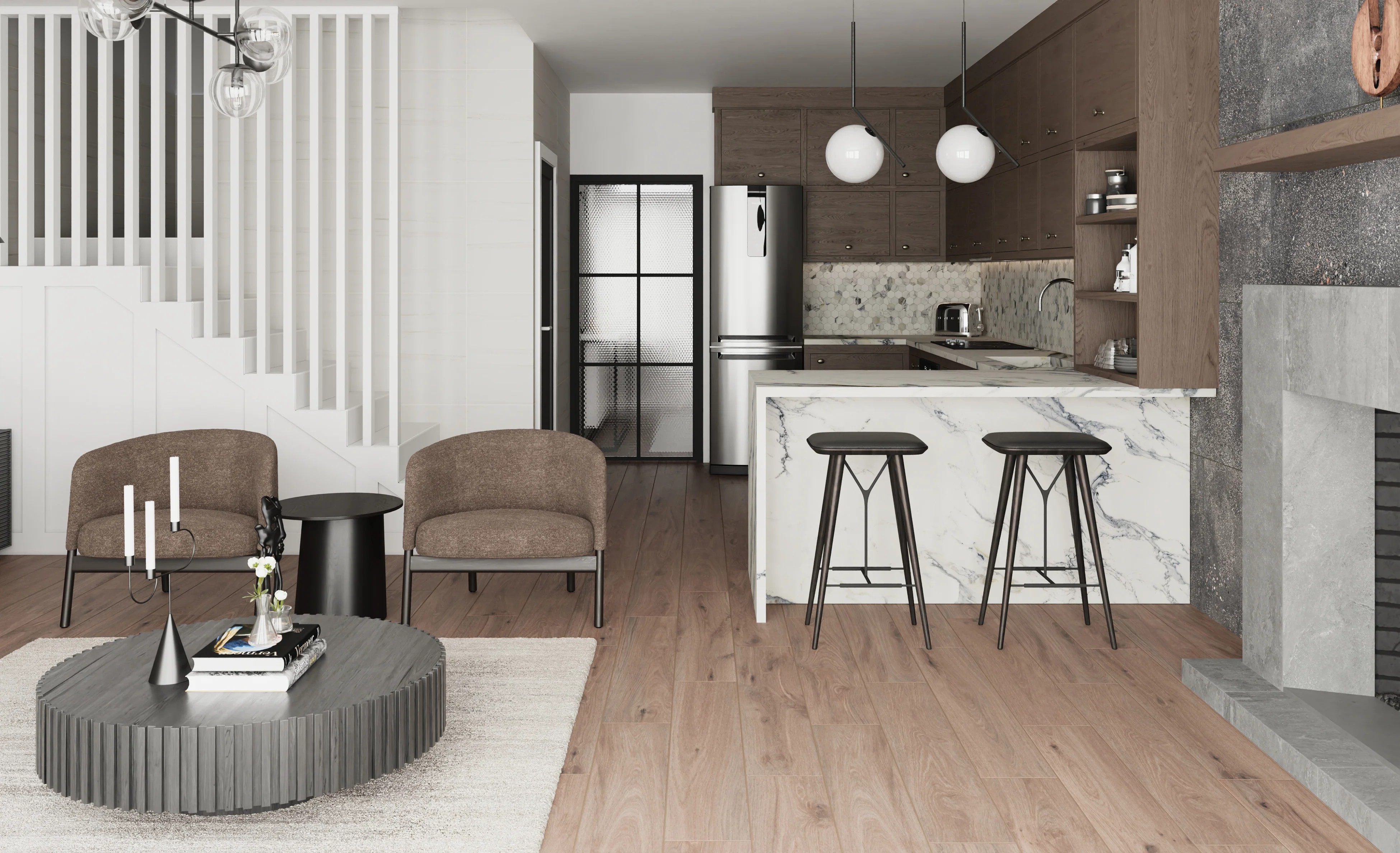 Preston 8x48 Matte Porcelain Tile in Chestnut - Image 3