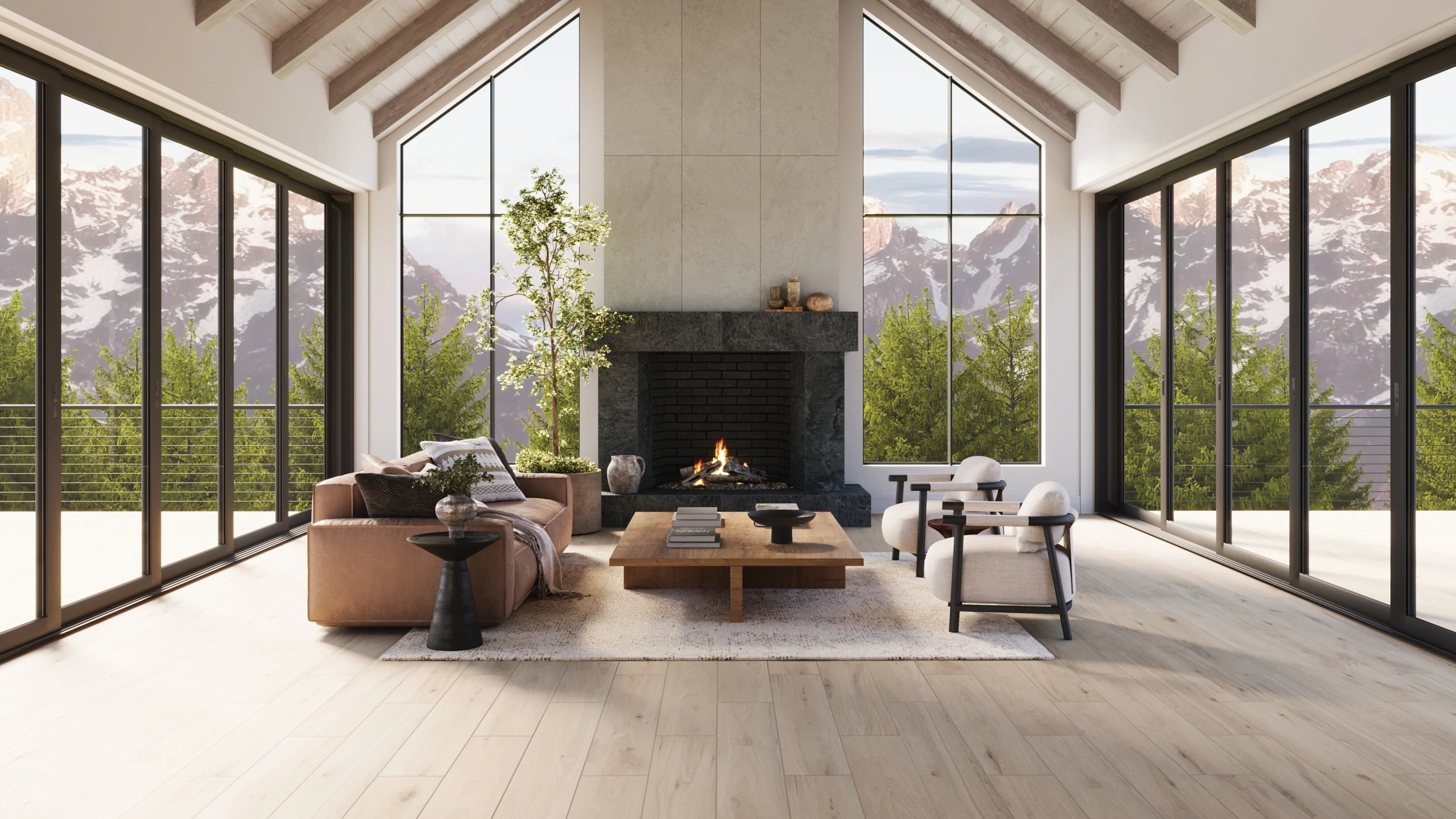 Preston 8x48 Matte Porcelain Tile in White Oak - Image 11