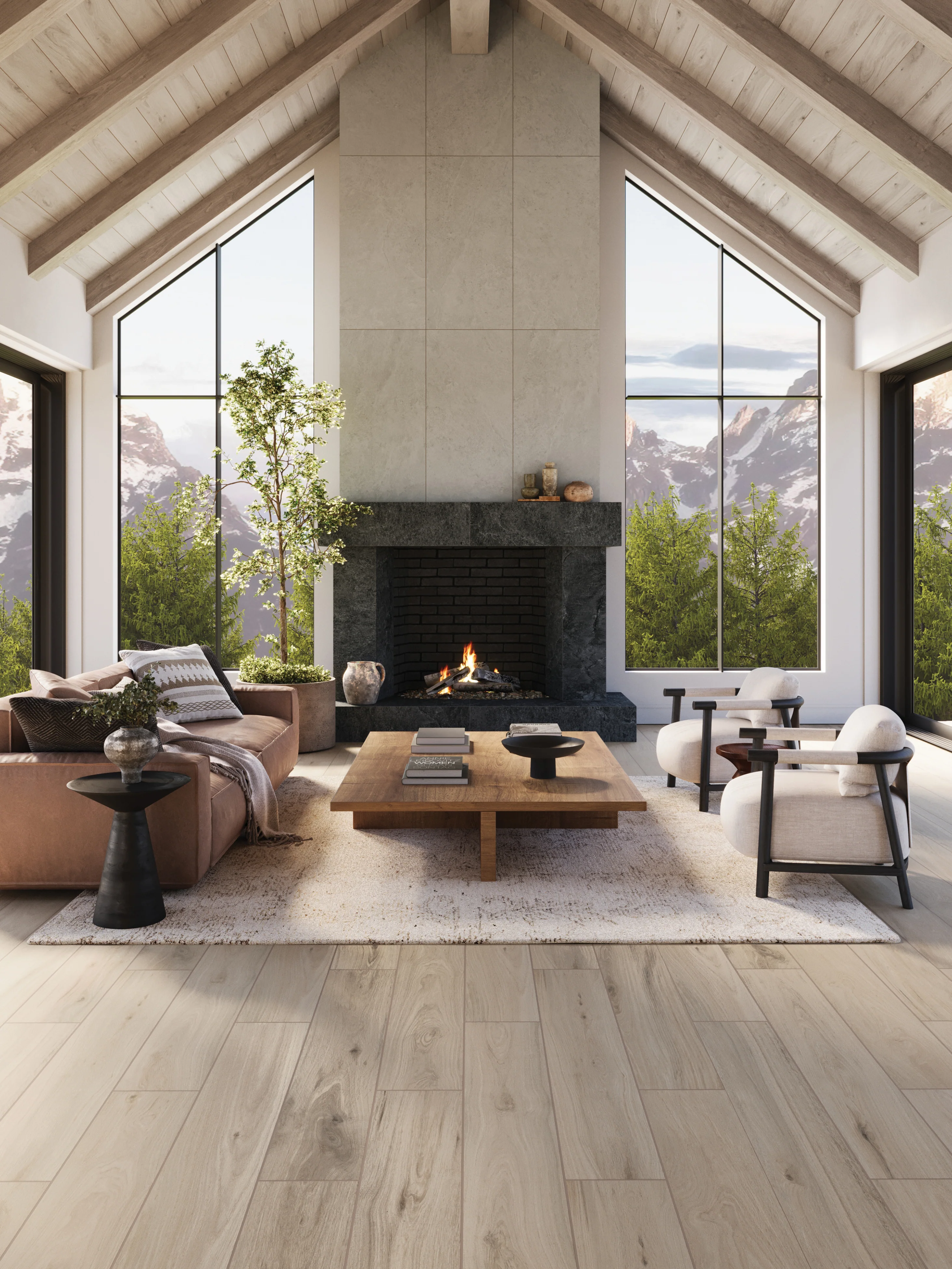 Preston 8x48 Matte Porcelain Tile in White Oak - Image 13