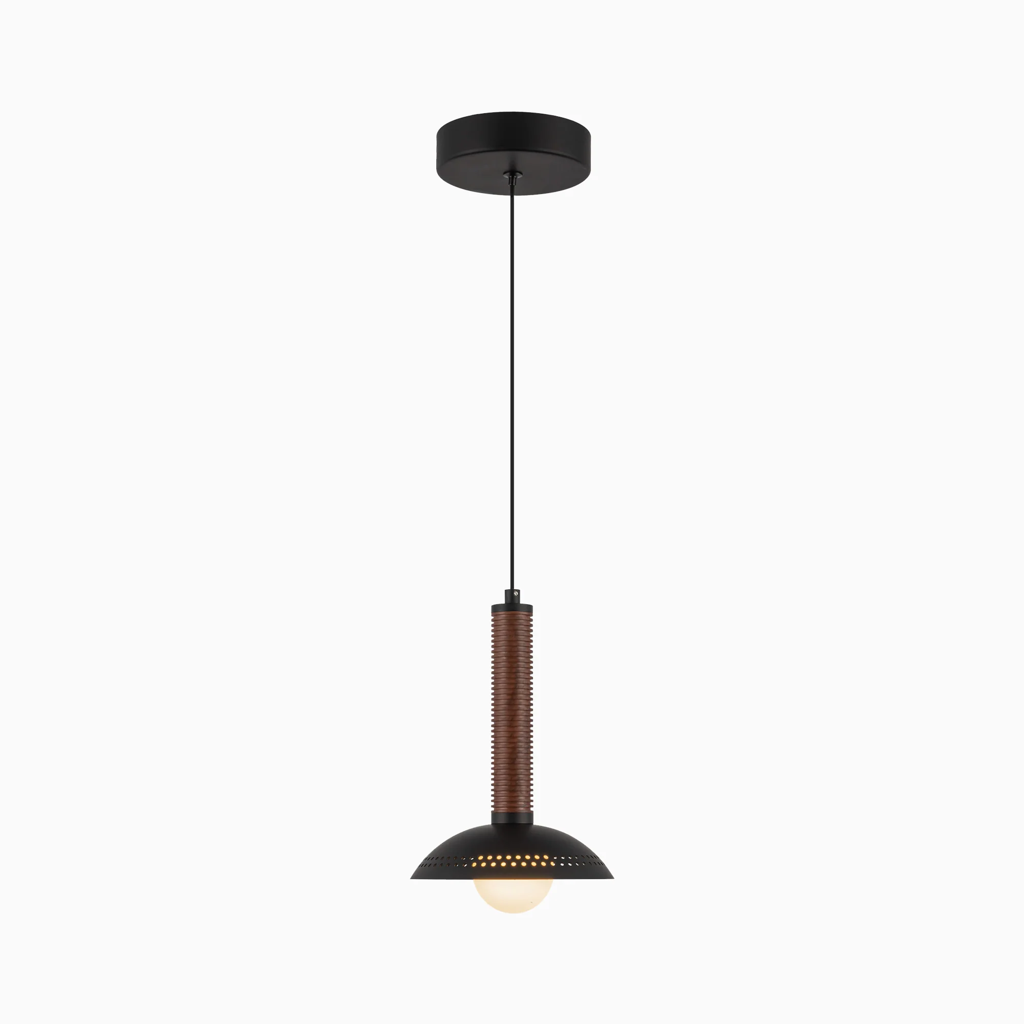 Raina 9" LED Pendant in Matte Black/Opal Glass - Image 3