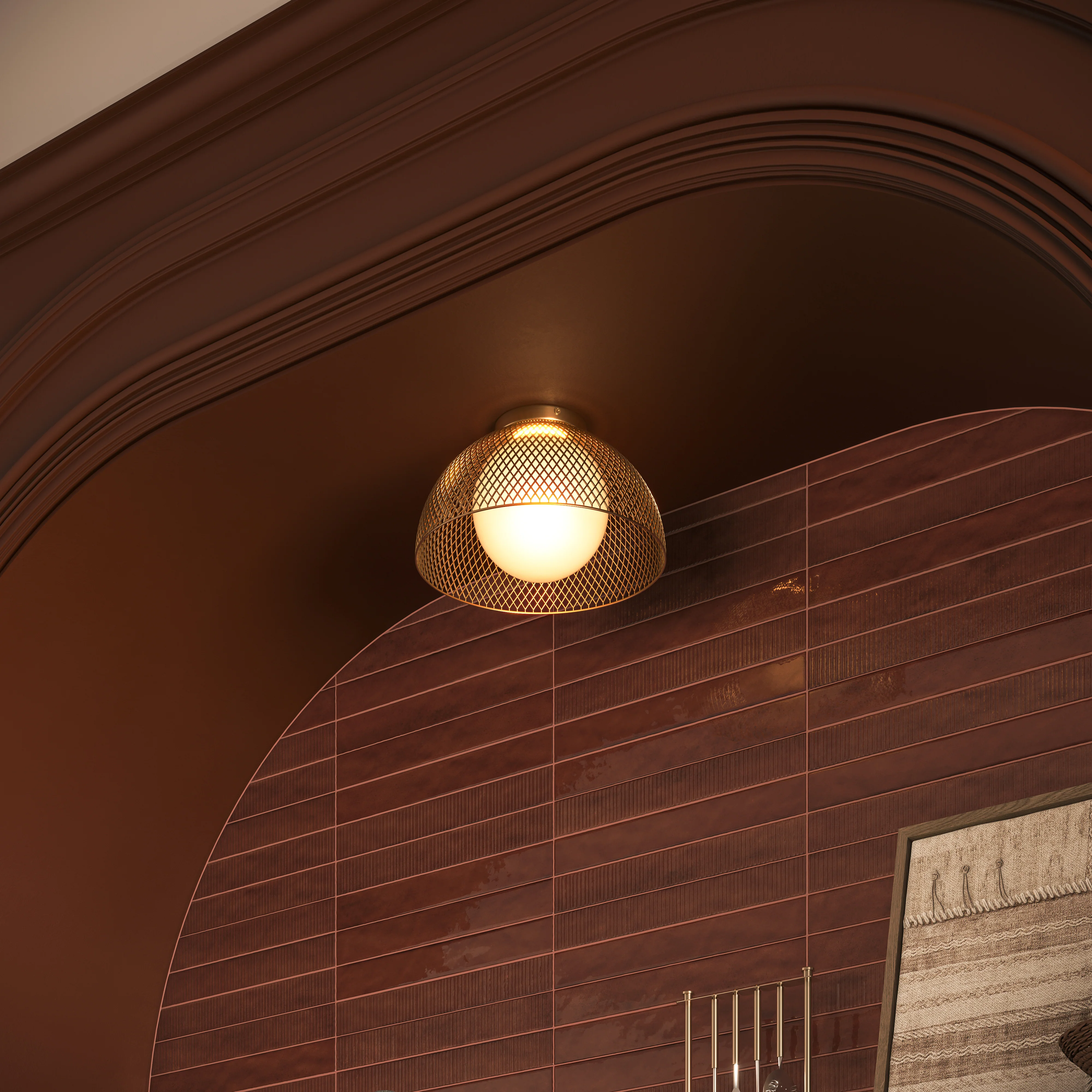 Remi 2x17 Glossy Ceramic Tile in Rust - Image 7