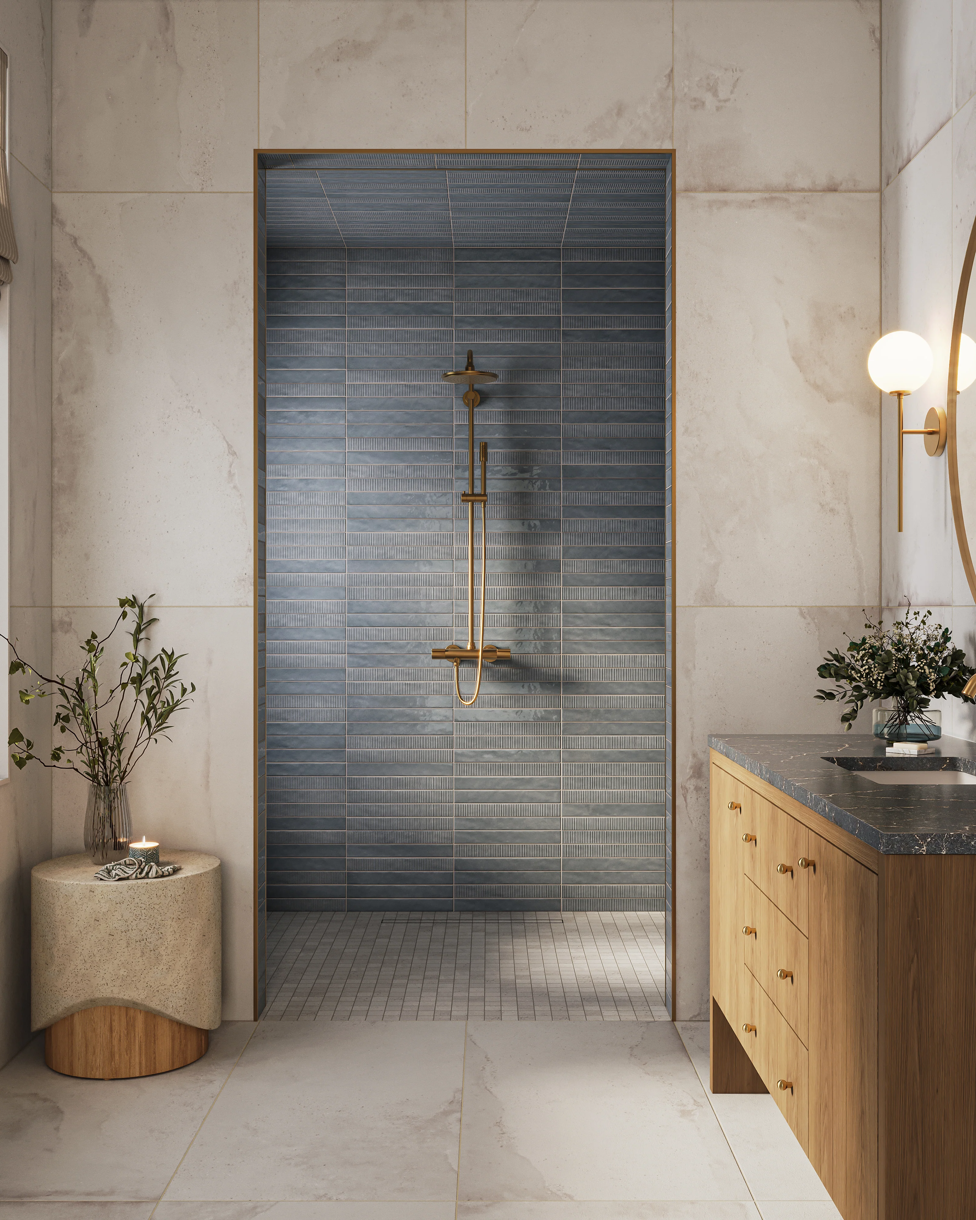 Remi 2x17 Glossy Ceramic Tile in Slate - Image 5