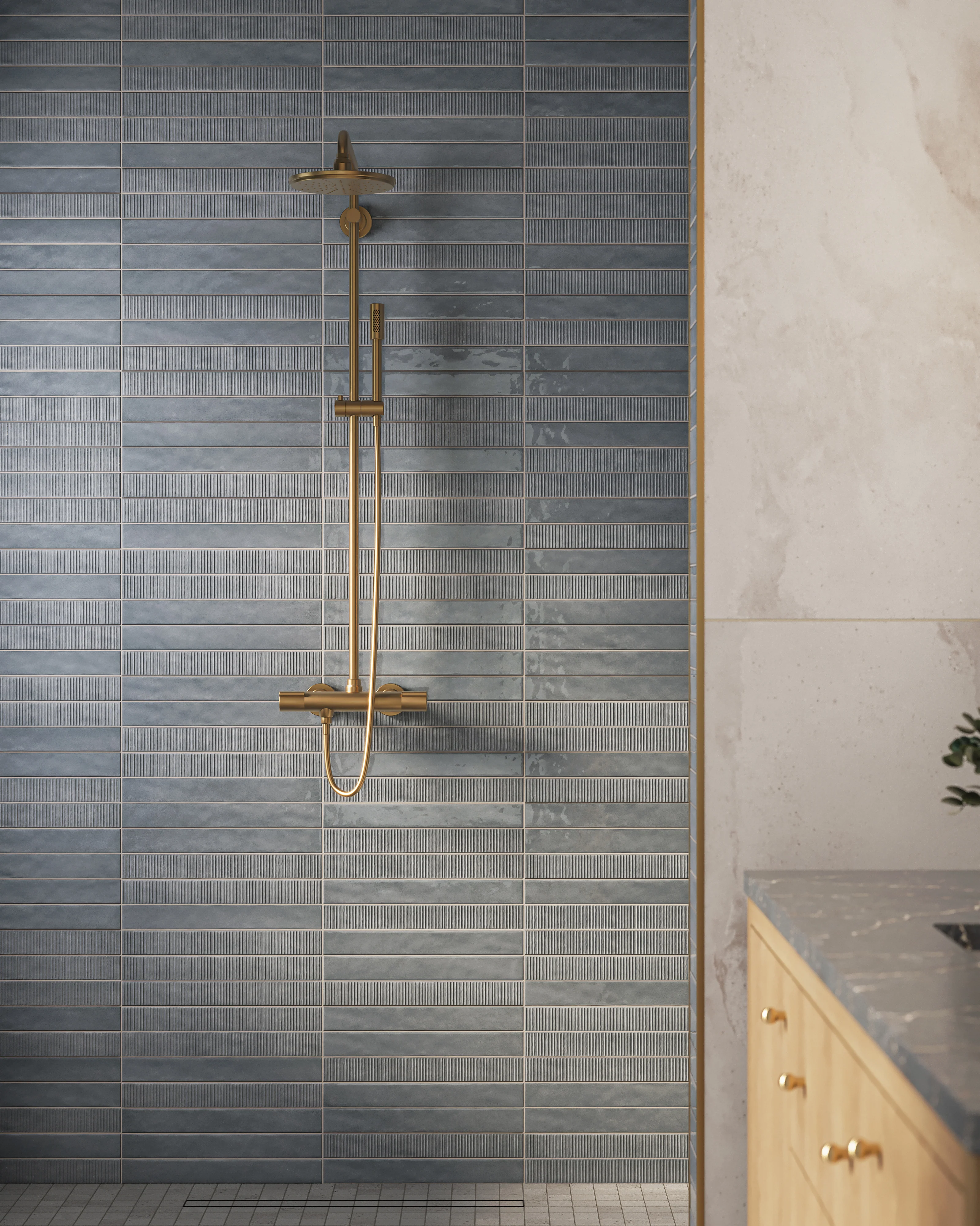 Remi 2x17 Glossy Ceramic Tile in Slate - Image 6