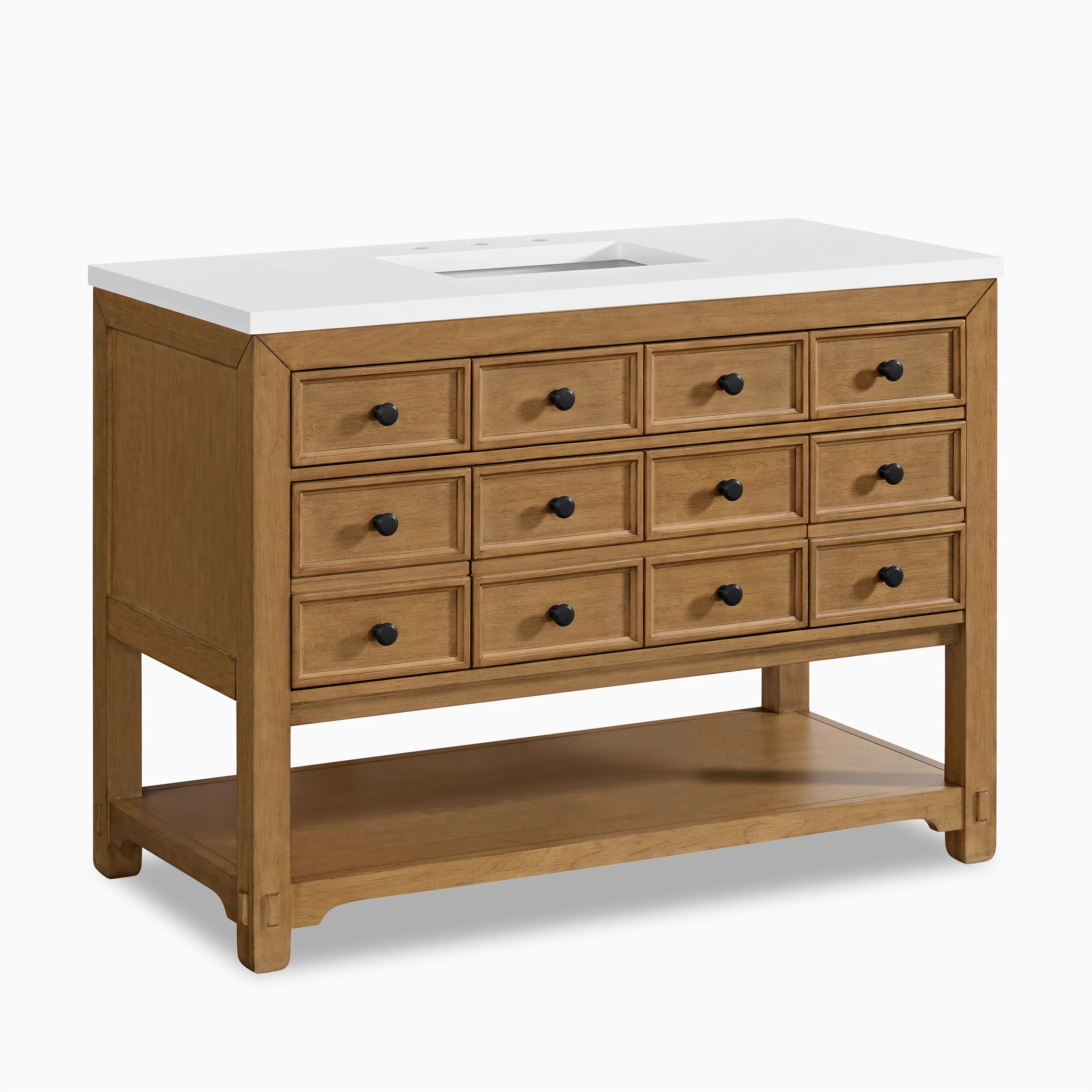 Rosalie 48" Single Vanity in Amber Birch with 3 cm White Zeus Quartz Top - Image 3