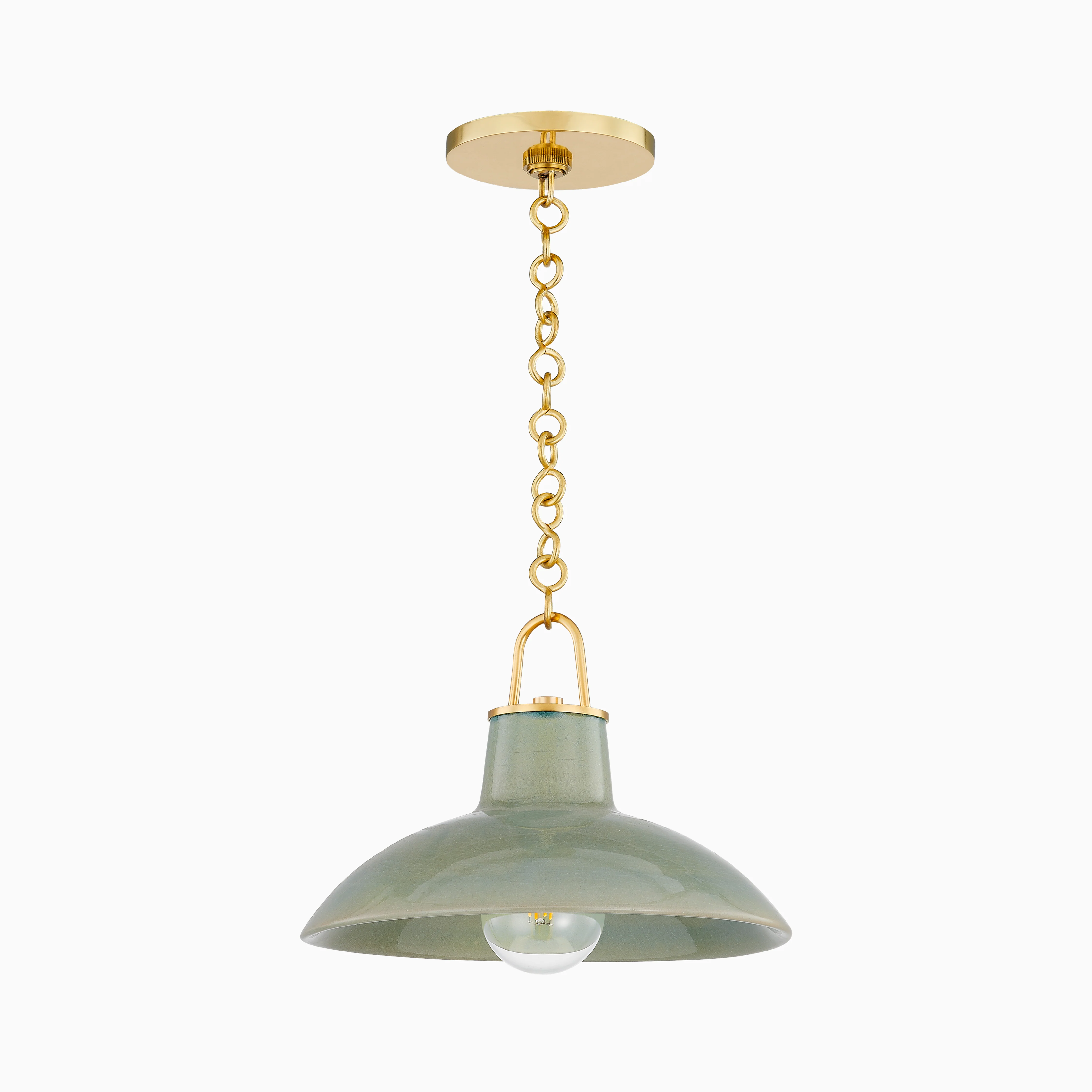 Sable Pendant in Aged Brass/Ceramic Moss Crackle - Image 3