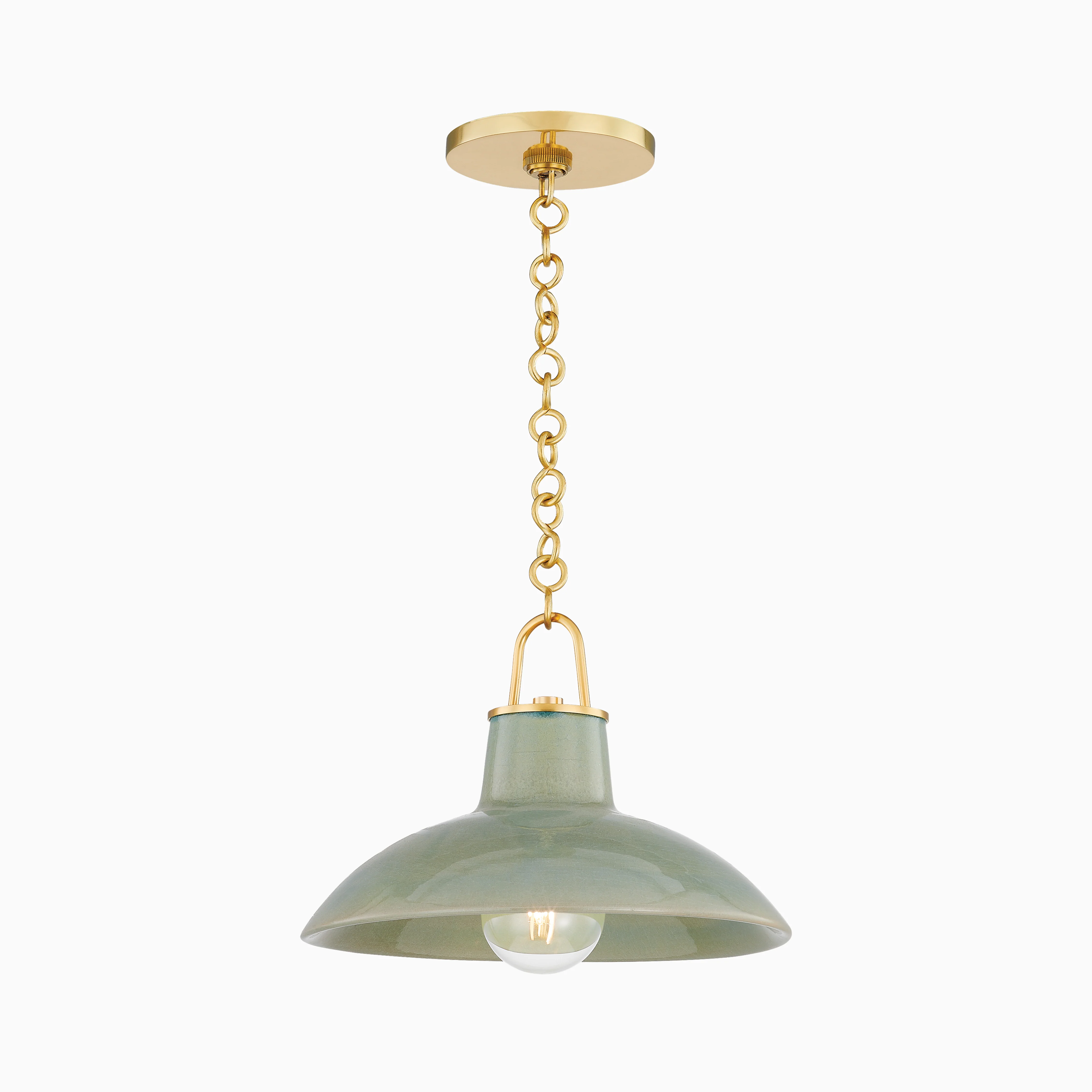 Sable Pendant in Aged Brass/Ceramic Moss Crackle - Image 4