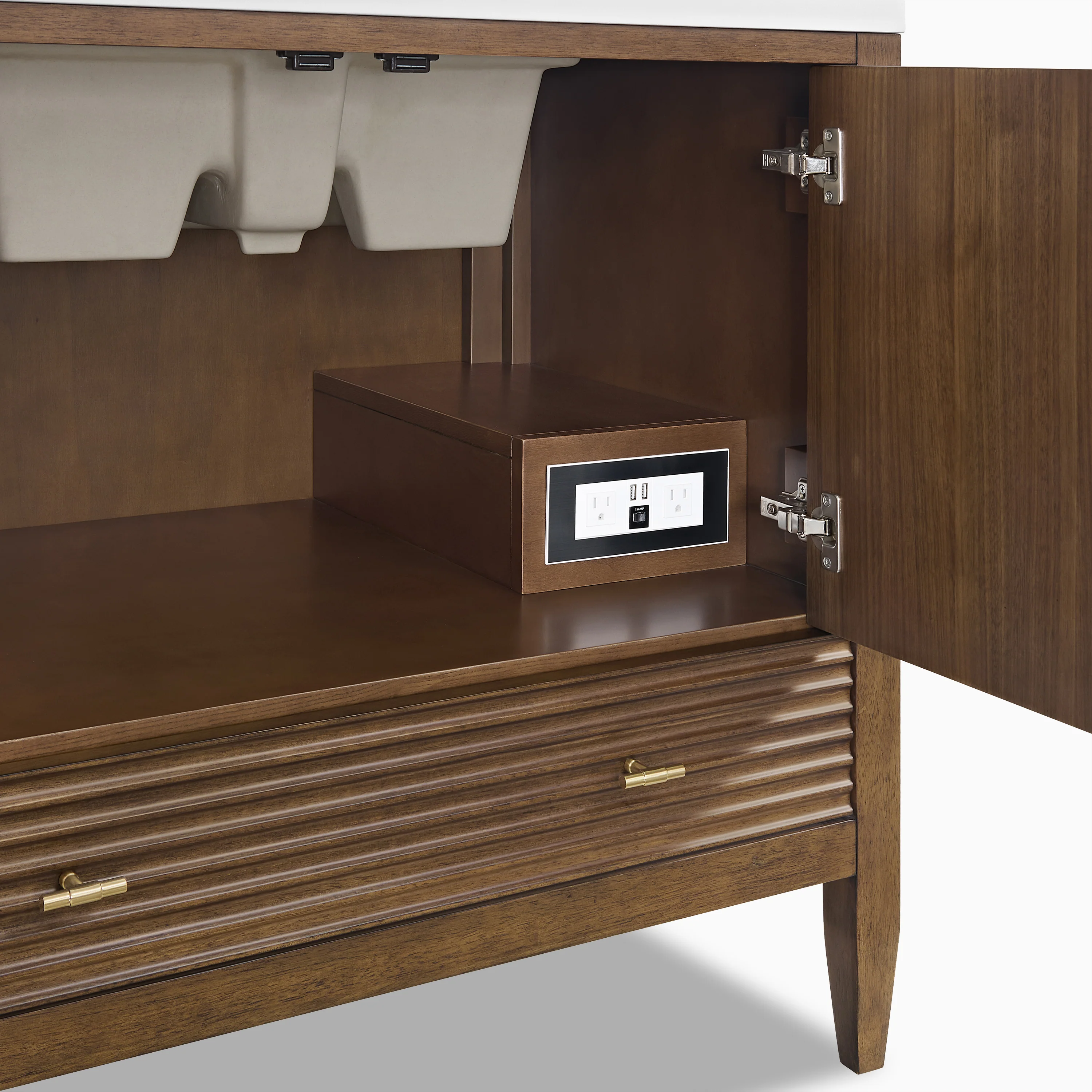 Sasha 36" Single Vanity in Mid Century Walnut with 3 cm White Zeus Quartz Top - Image 7