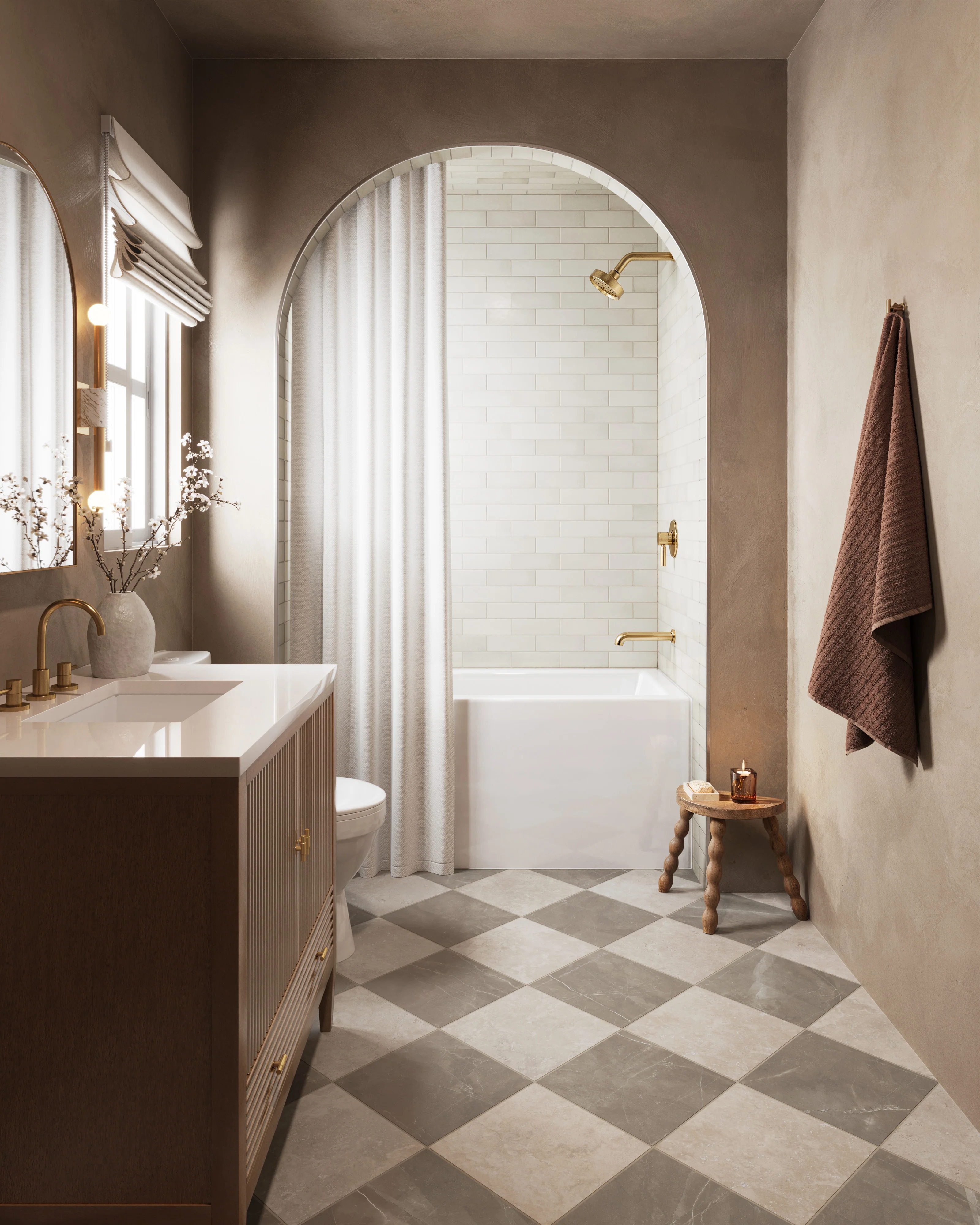 Sasha 36" Single Vanity in Mid Century Walnut with 3 cm White Zeus Quartz Top - Image 9