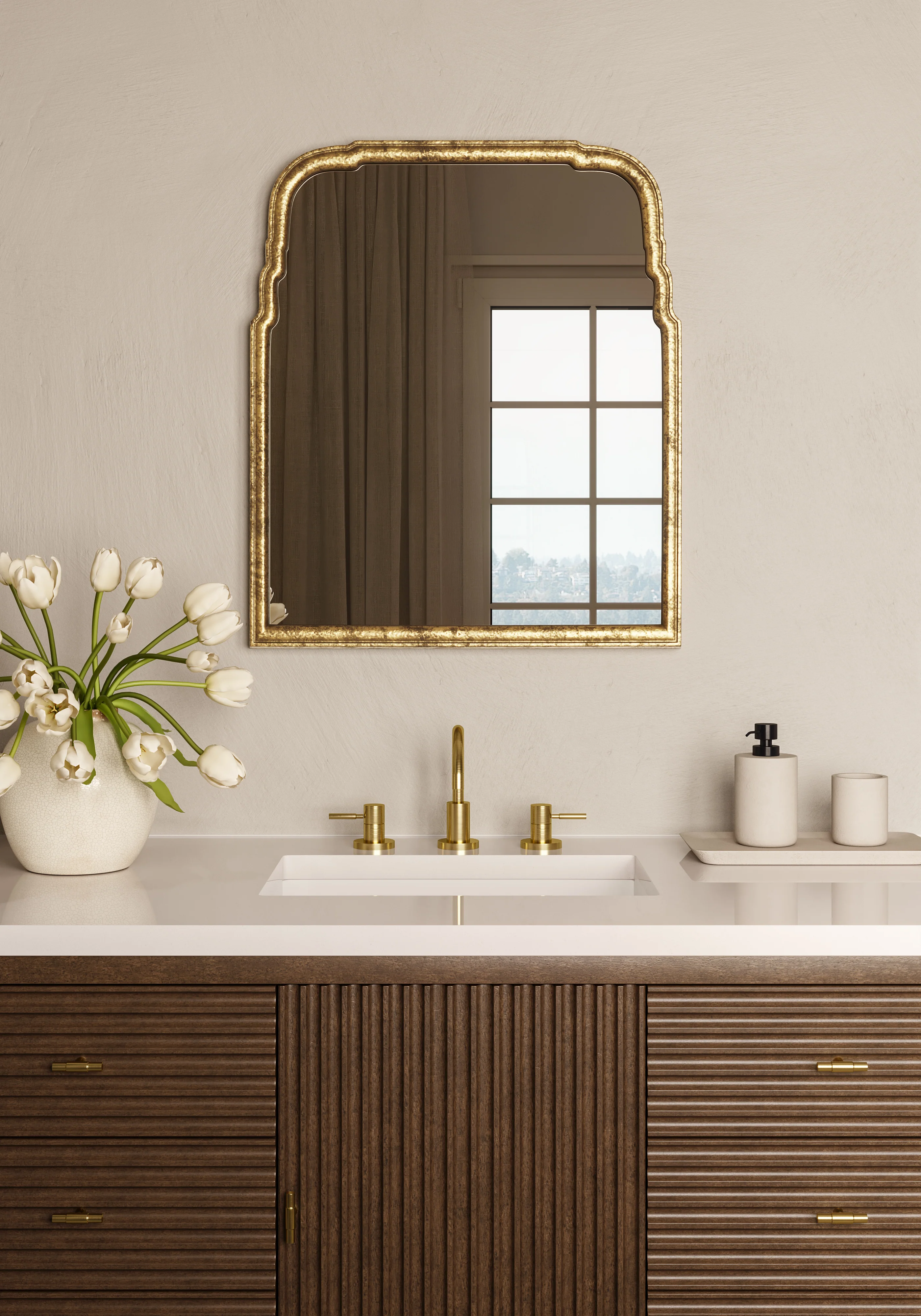 Clementine  Mirror in Antiqued Gold Leaf - Image 8