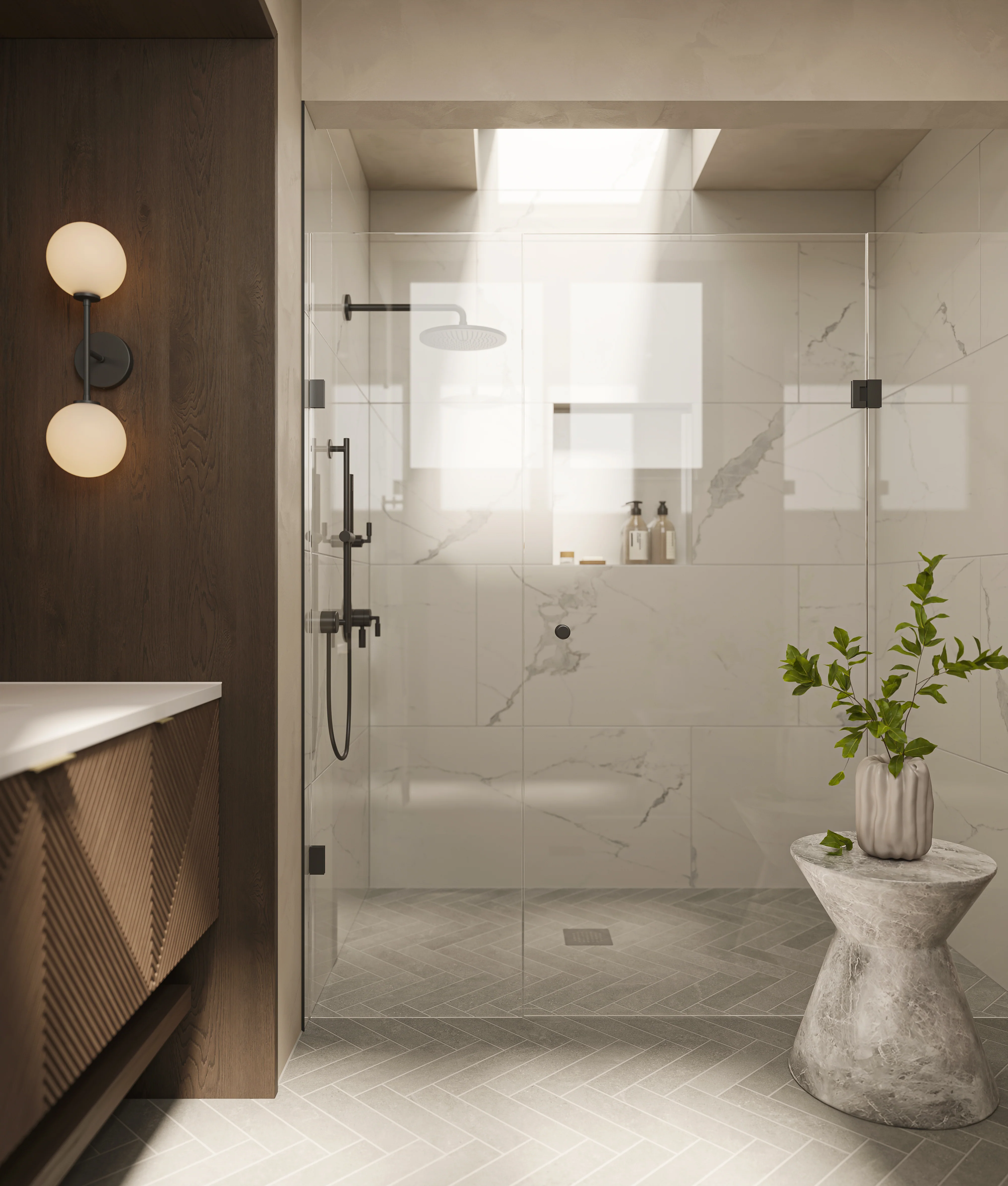 Shea 3x12 Matte Porcelain Tile in Smoke - Image 15