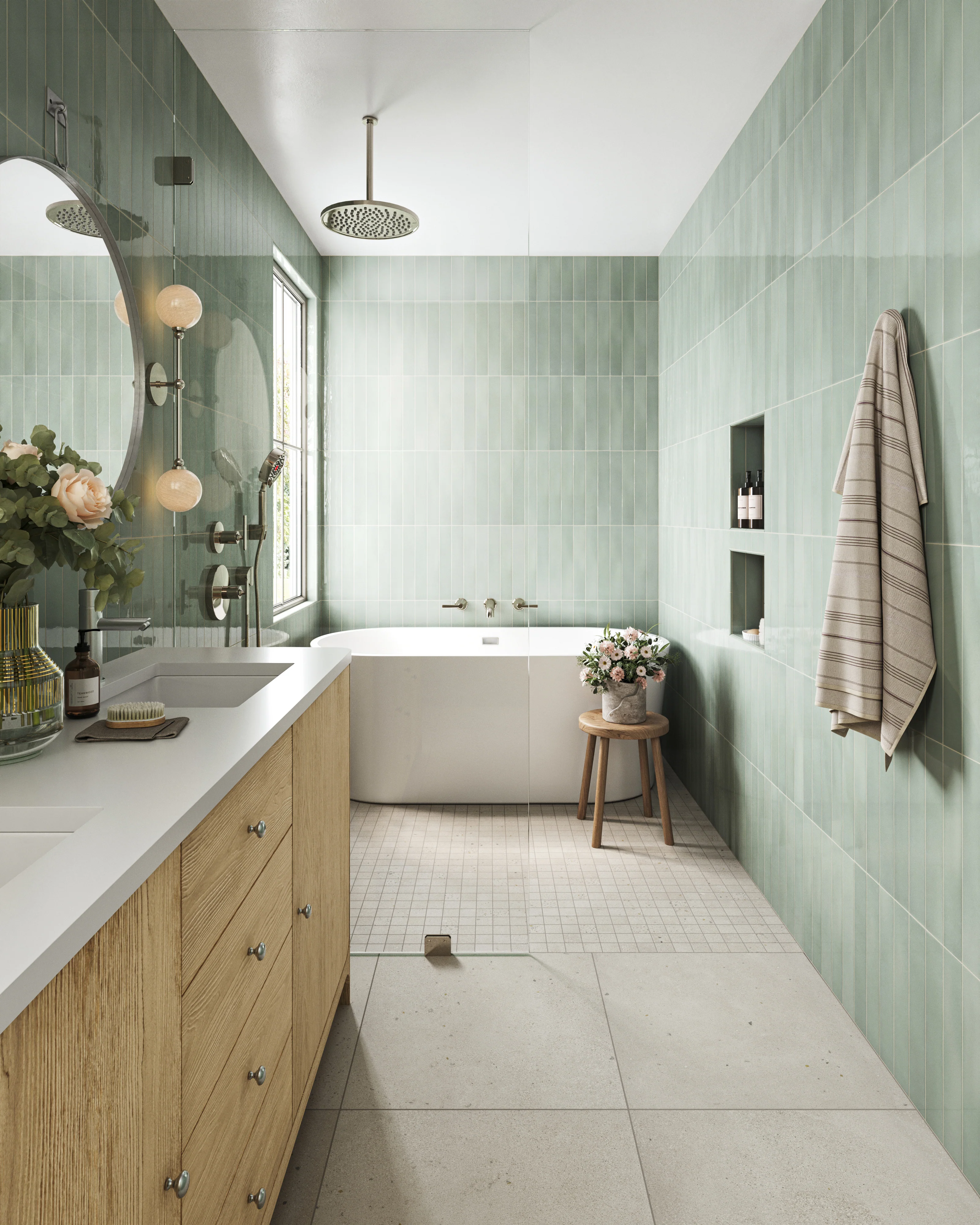 Sloane 2x2 Matte Porcelain Mosaic Tile in Pearl - Image 11